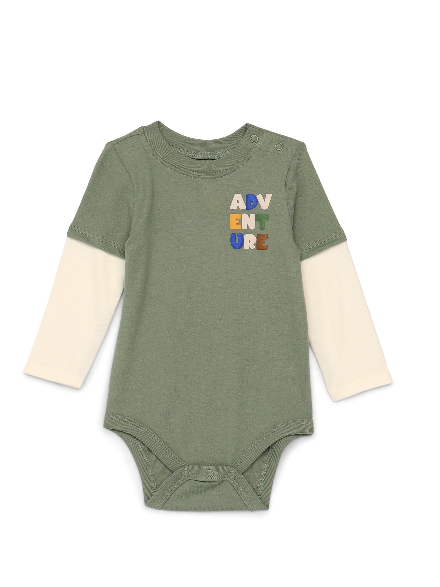 Garanimals Baby Boy Slub Graphic Bodysuit with Long Sleeves, Sizes 0M-24M