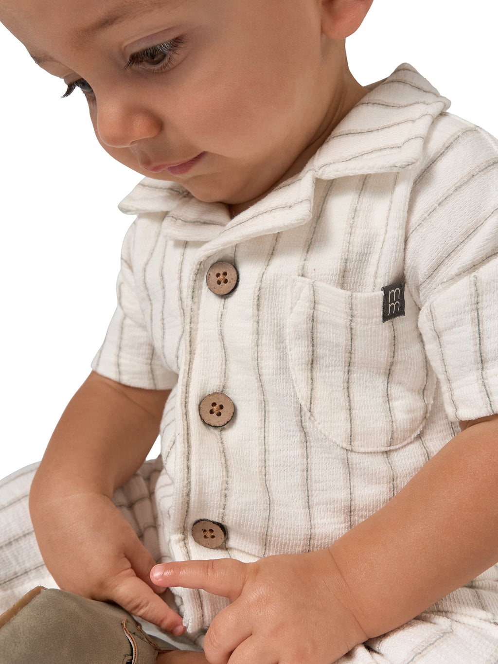 Modern Moments by Gerber Baby Boy Long Leg Slouch Henley Romper, Sizes 0/3 Months - 24 Months