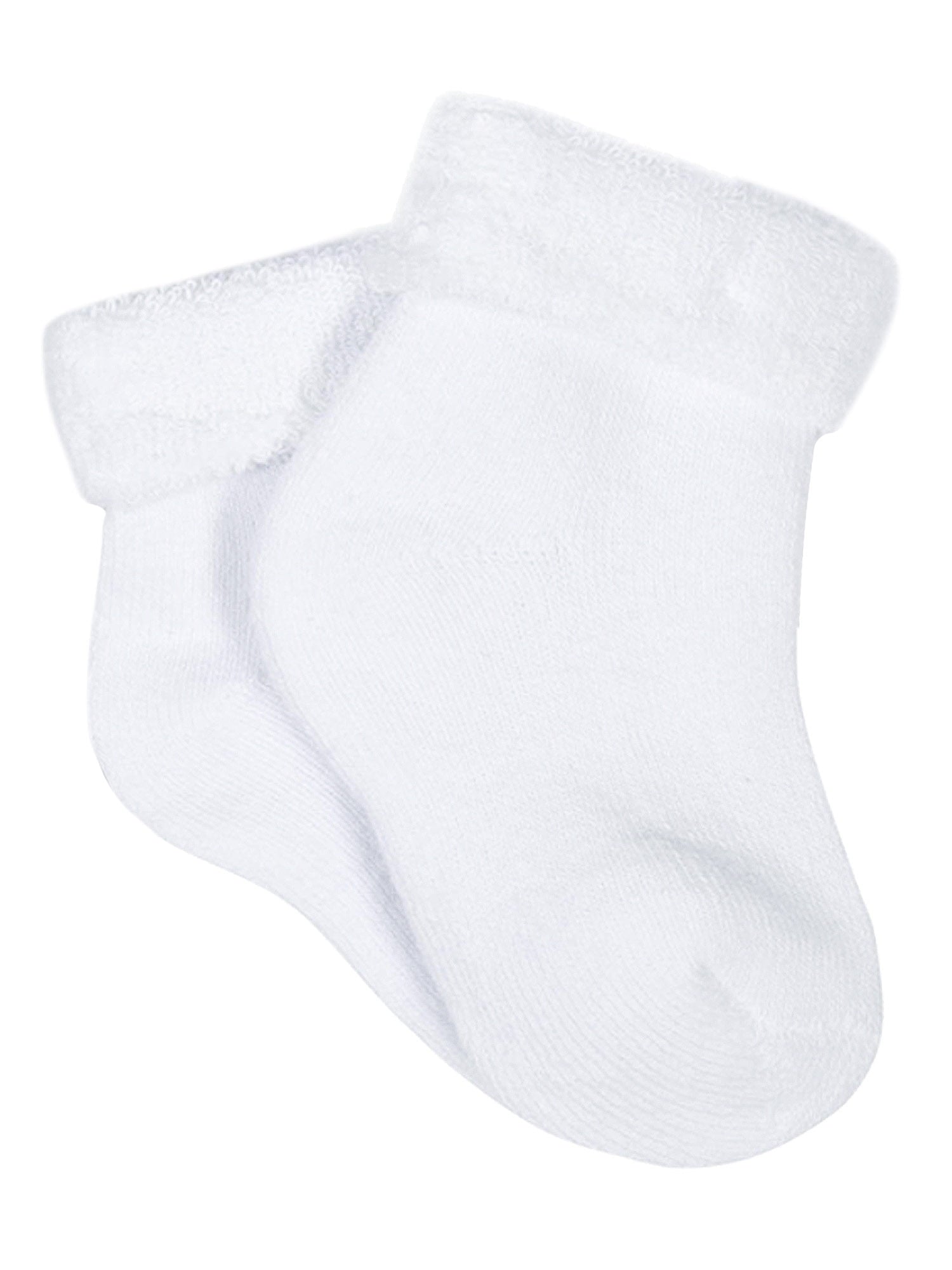 Gerber Baby Neutral White Terry Bootie Wiggle Proof Socks, 4-Pack, Sizes Newborn - 0/6 Months