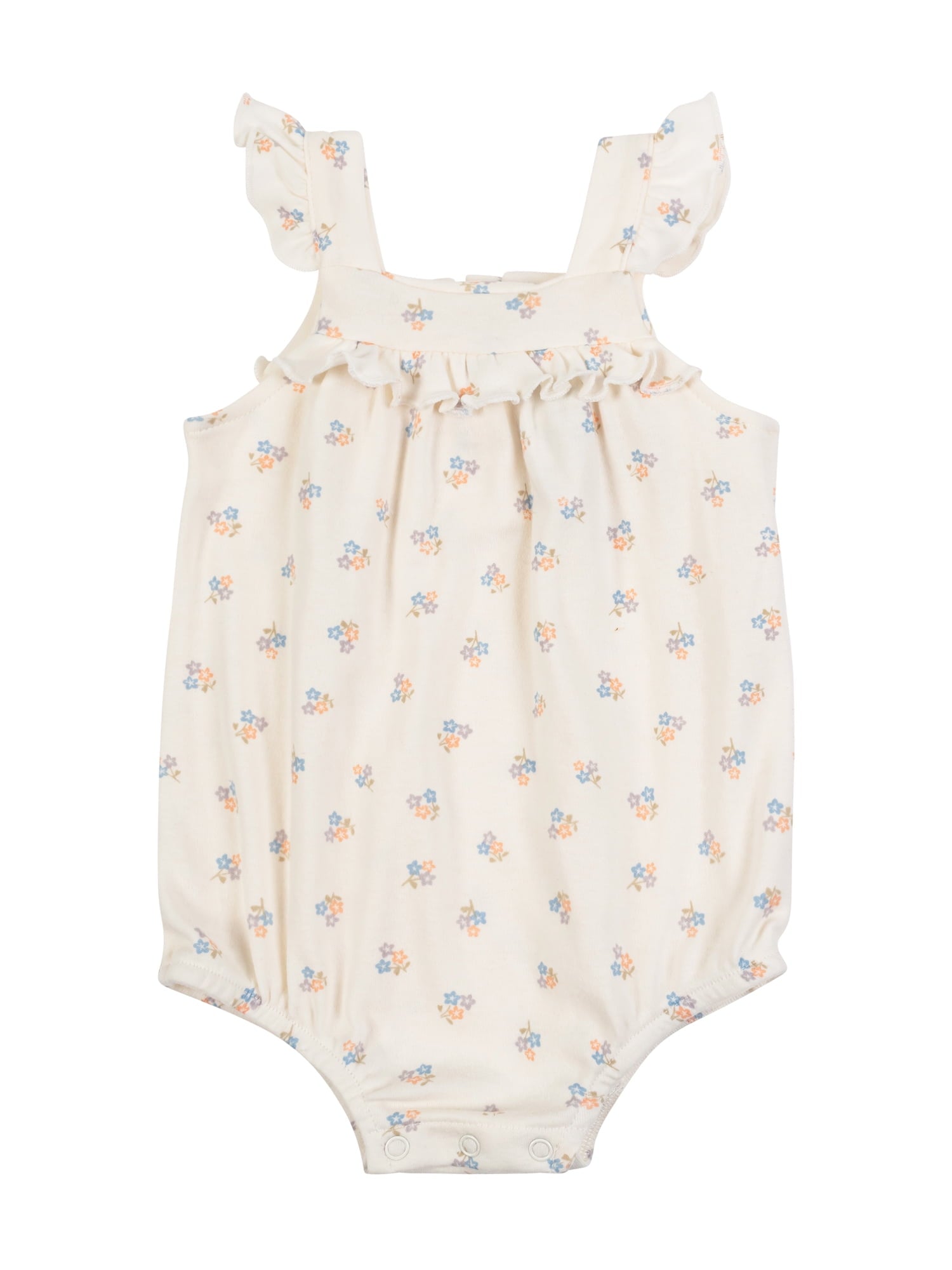 Wonderluxe Newborn Girls' 2 Pack Flutter Sleeve Bubble Romper, Sizes 0/3M-6/9M