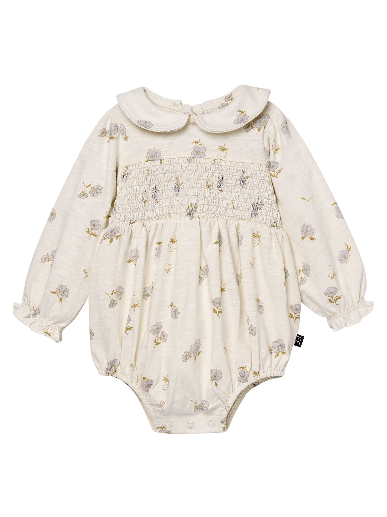 Modern Moments by Gerber Baby Girl Smocked Long Sleeve Bubble Romper, Sizes 0/3 Months - 24 Months