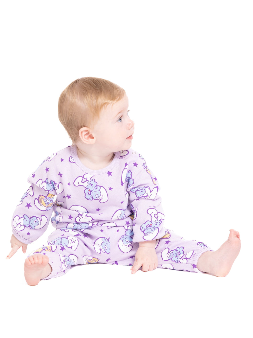 Smurfs Baby Boys or Girls Bubble Sleeve Printed Sweatshirt and Joggers Set, 2-Piece, Sizes 0/3M-24M