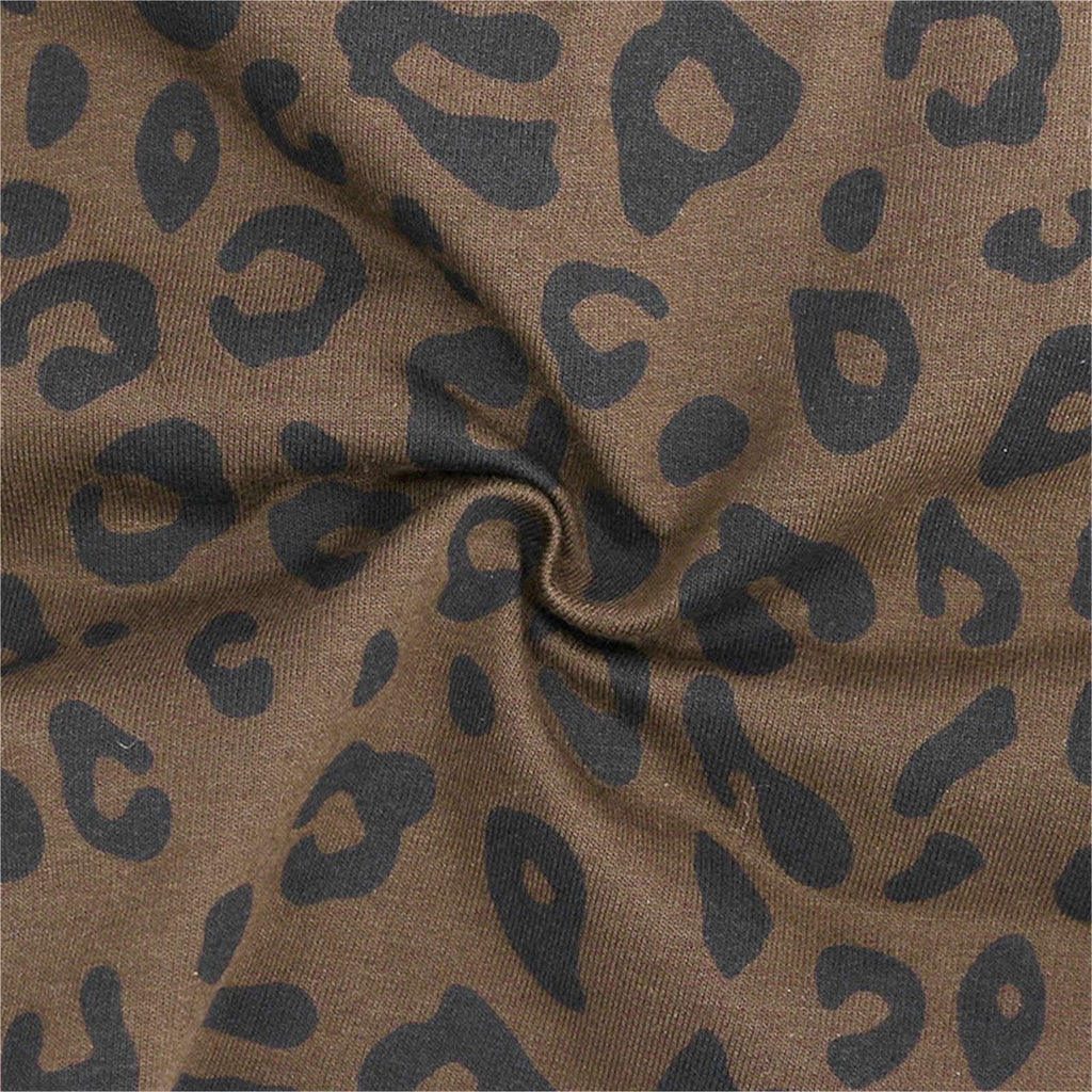 WOYY Toddler Girls Summer Cotton Leopard Short Sleeve T Shirt Shorts Set, Sizes 2-3T