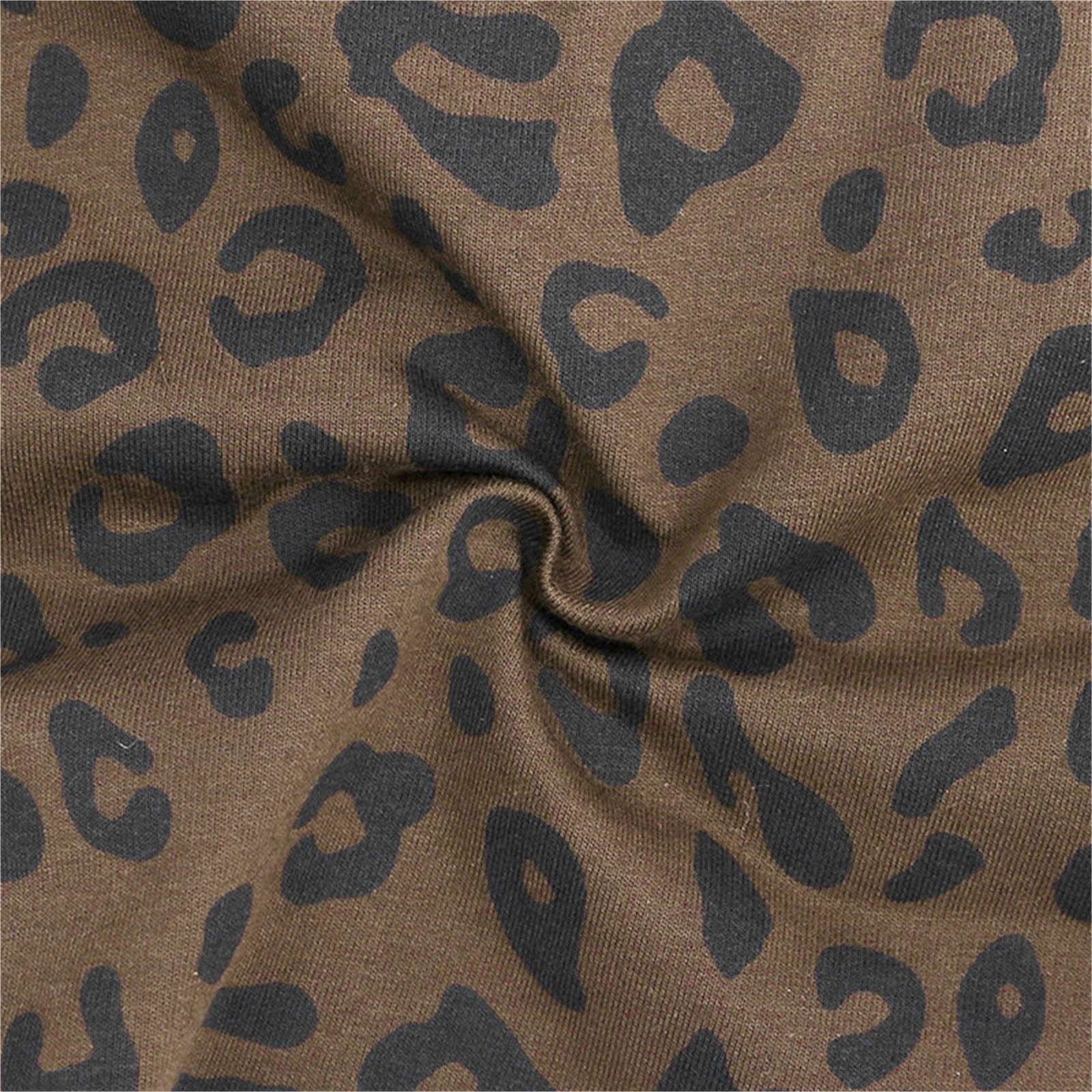 WOYY Toddler Girls Summer Cotton Leopard Short Sleeve T Shirt Shorts Set, Sizes 2-3T