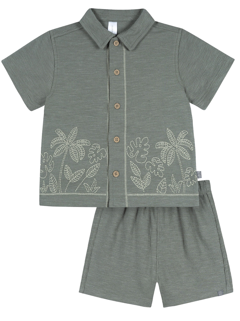 Modern Moments by Gerber Baby and Toddler Boy Button Front Shirt and Short Set, 2-Piece, Sizes 0/3 Months - 5T