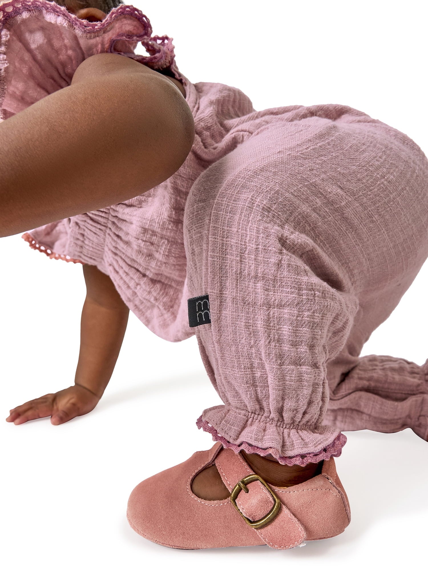 Modern Moments by Gerber baby Girl Long Leg Romper with Novelty Trim Detail, Sizes 0/3 Months - 24 Months