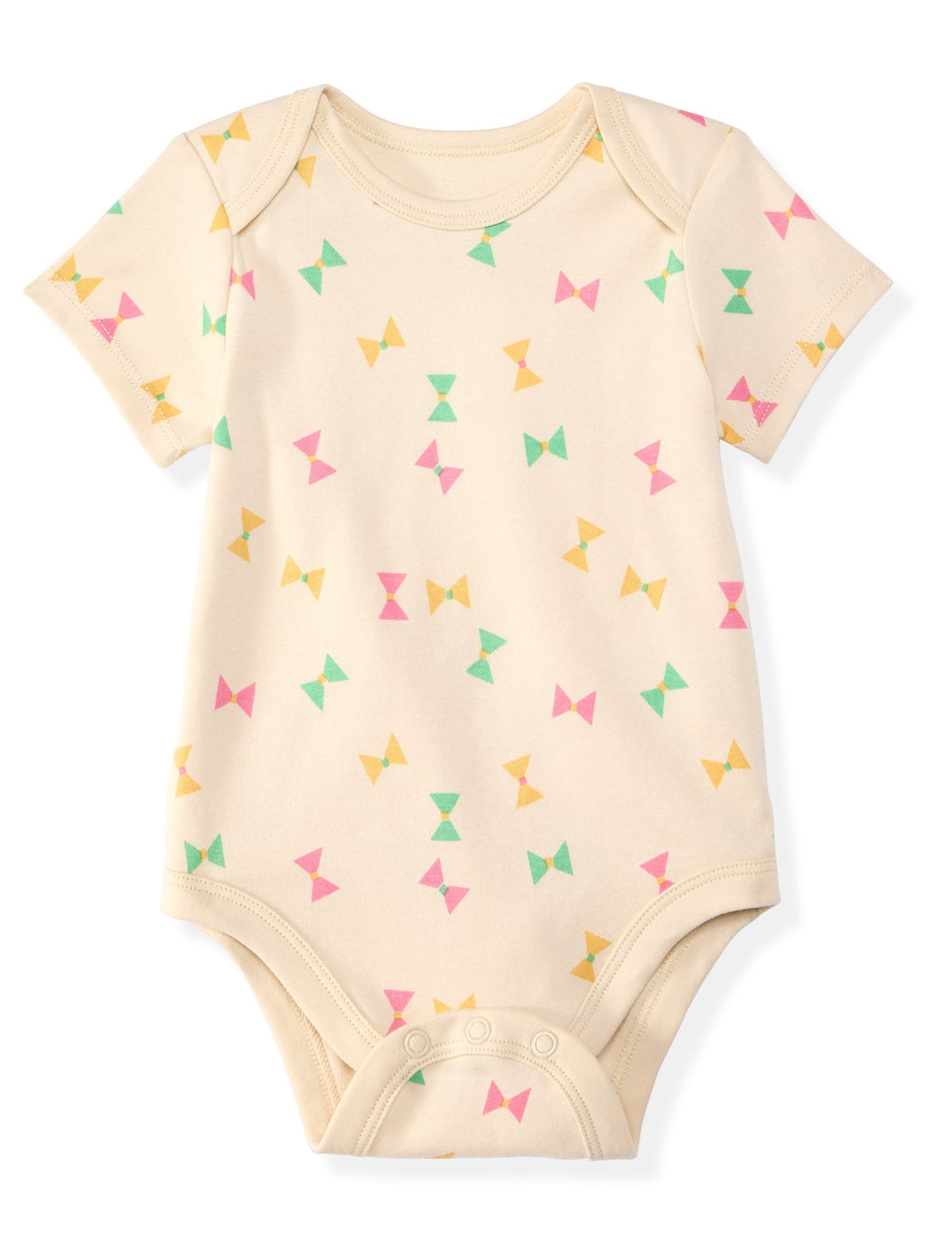 Garanimals Baby Girl Cotton Lap-Shoulder Short-Sleeve Bodysuits, 4-Pack, 0–24M