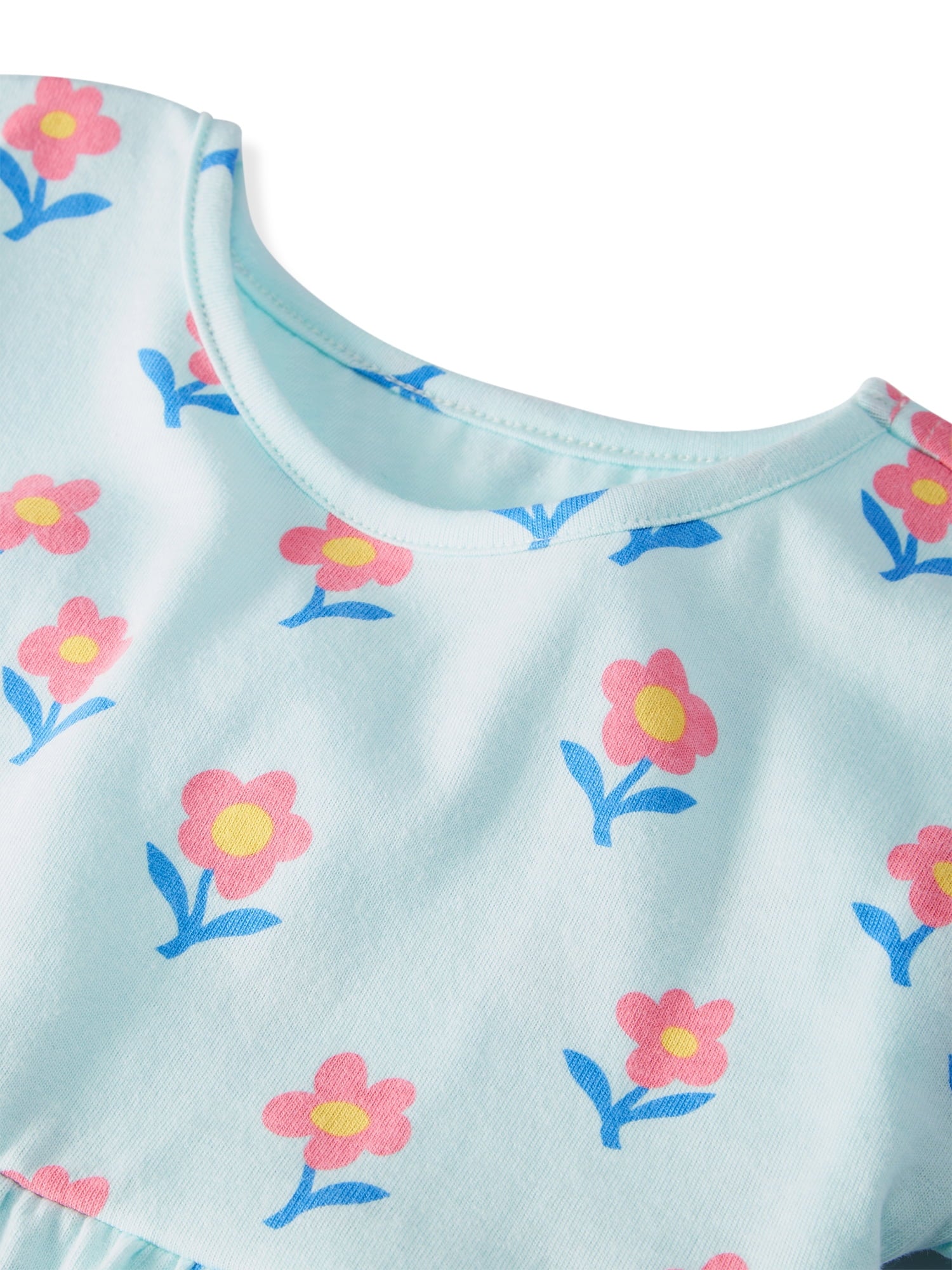 Garanimals Baby & Toddler Girl Cotton 2-Piece Set, Short-Sleeve Dress & Biker Shorts, 0M–6T