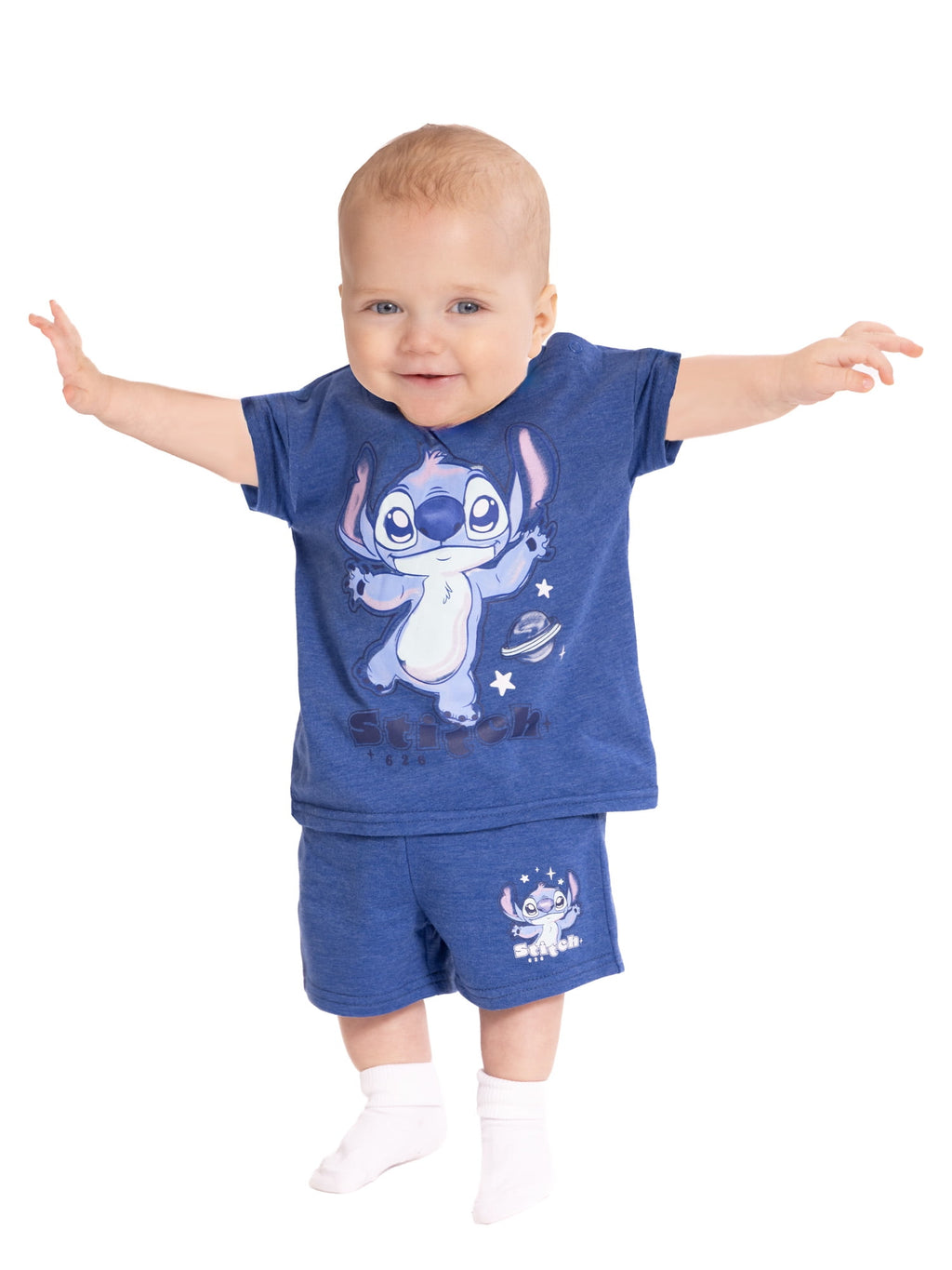 Stitch Baby Boys' Short Sleeve Graphic Tee and Shorts Set, 2-Piece, Sizes 0/3M-24M