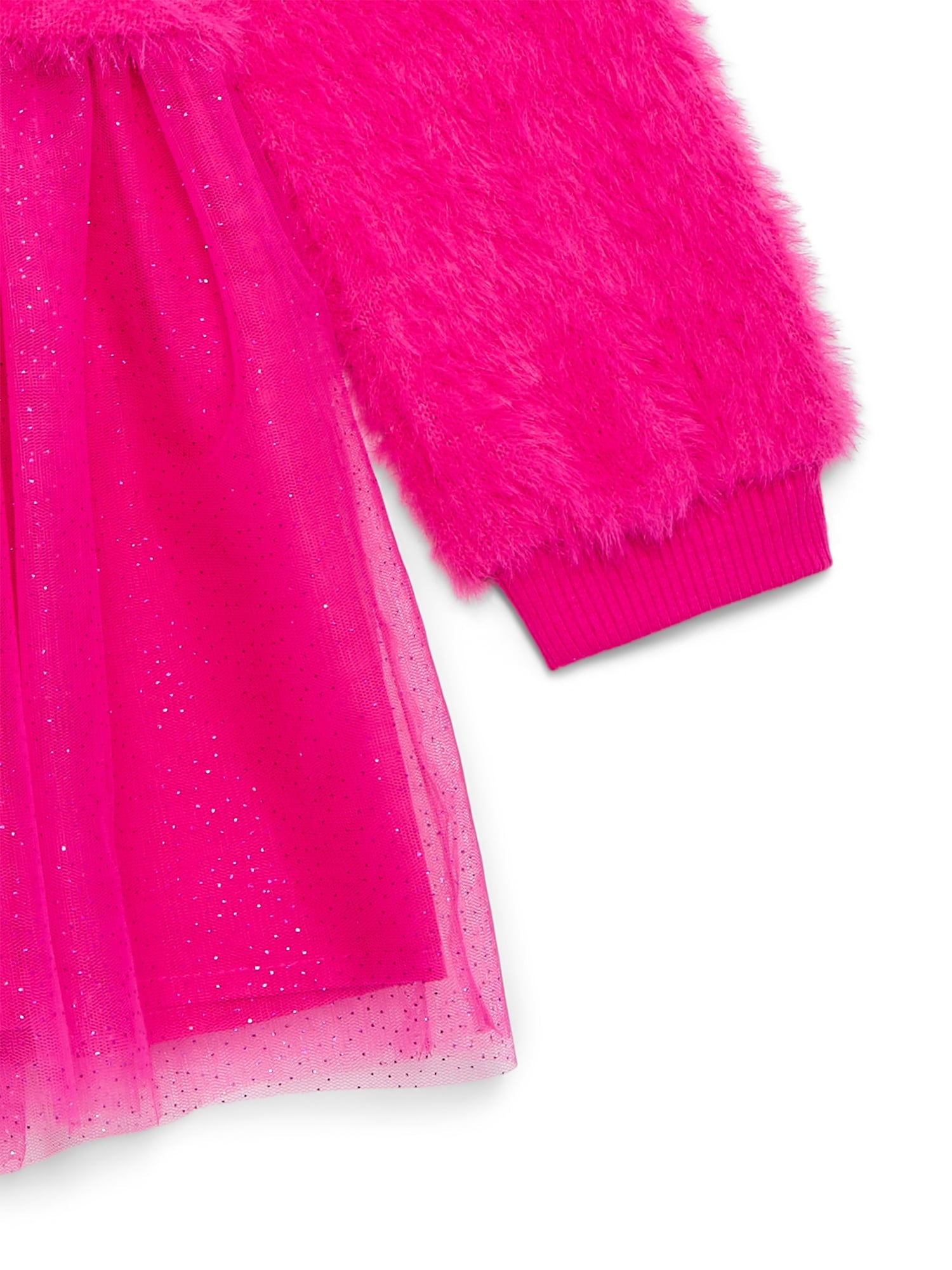 Strawberry Shortcake Toddler Girls Eyelash Knit Tutu Dress with Long Sleeves, Sizes 12M-5T