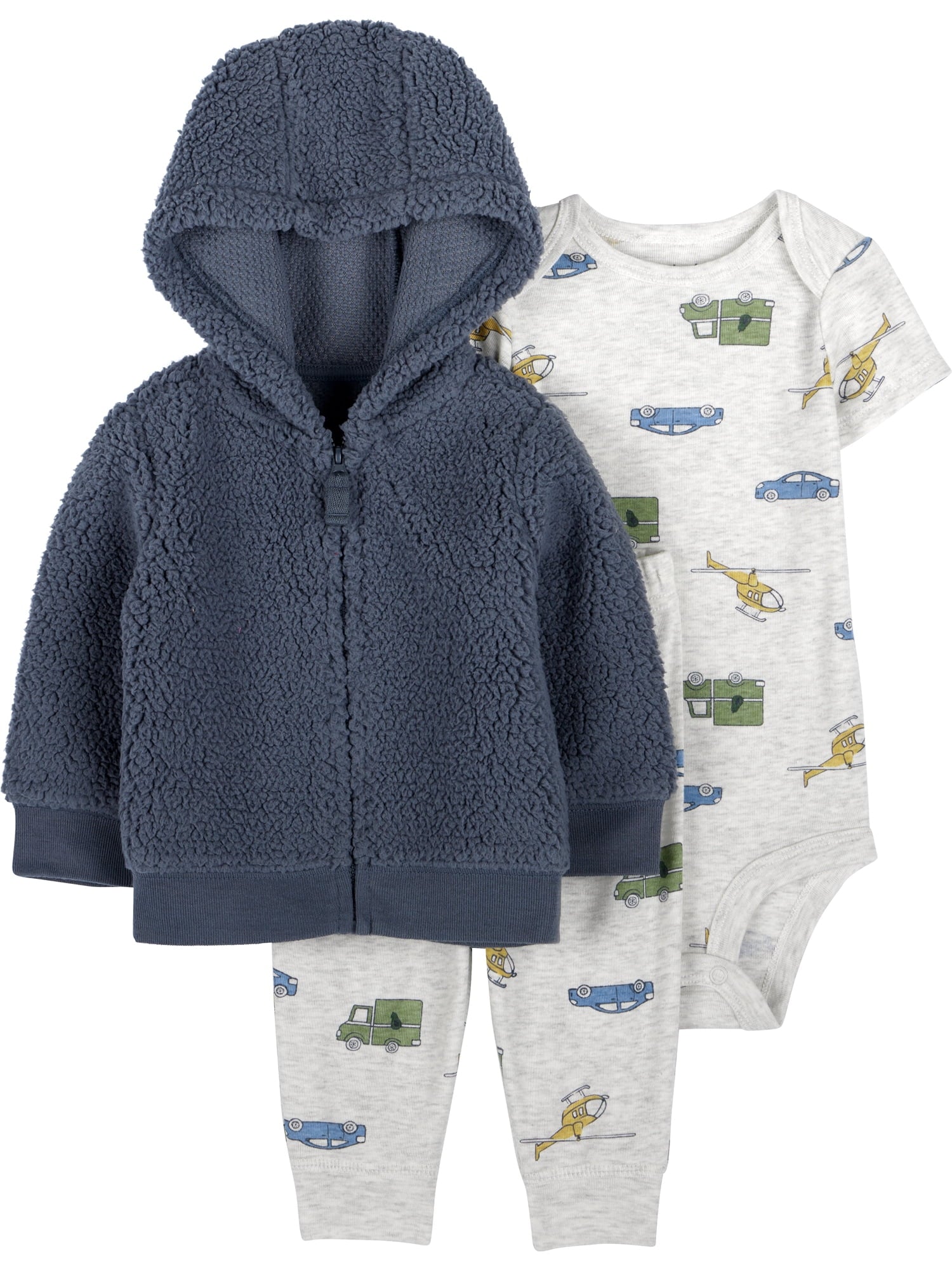 Carter's Child of Mine Baby and Toddler Boy Cardigan Outfit Set, 3-Piece, Sizes 0/3-24 Months