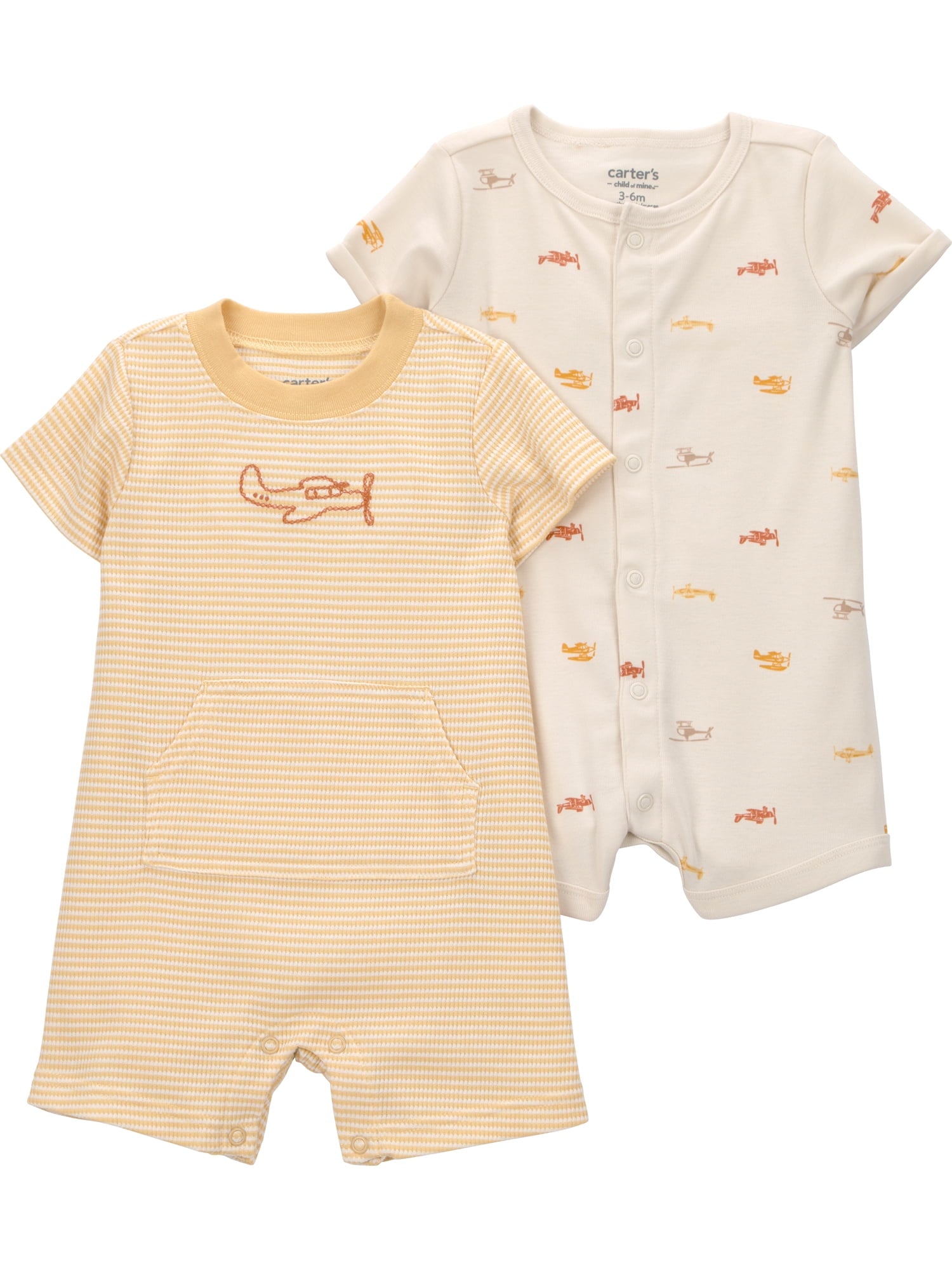 Carter's Child of Mine Baby Boy Romper, 2-Pack, Sizes 0/3-24 Months