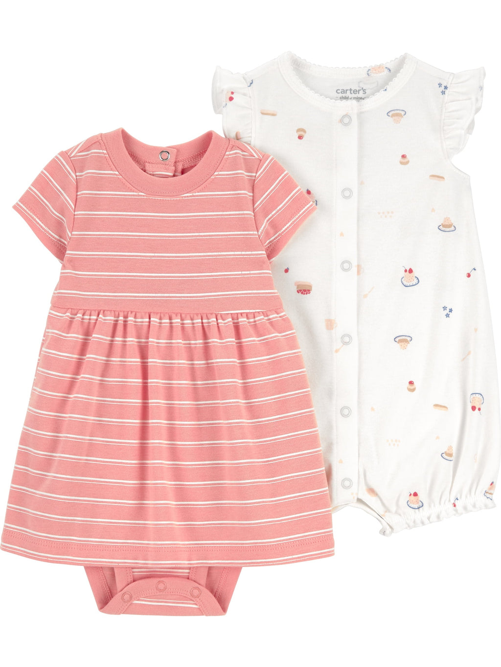 Carter's Child of Mine Baby Girl Romper and Dress Set, 2-Piece, Sizes 0/3-24 Months