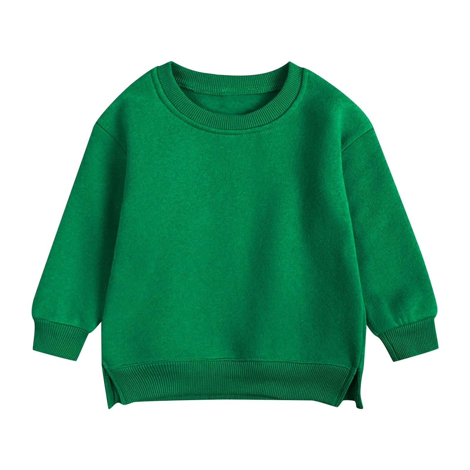 Pullover for Child Toddler Boys And Girls Sweater Coat Round Neck Small And Medium Children's Pullover Solid Color Fleece Top Up to 65% off