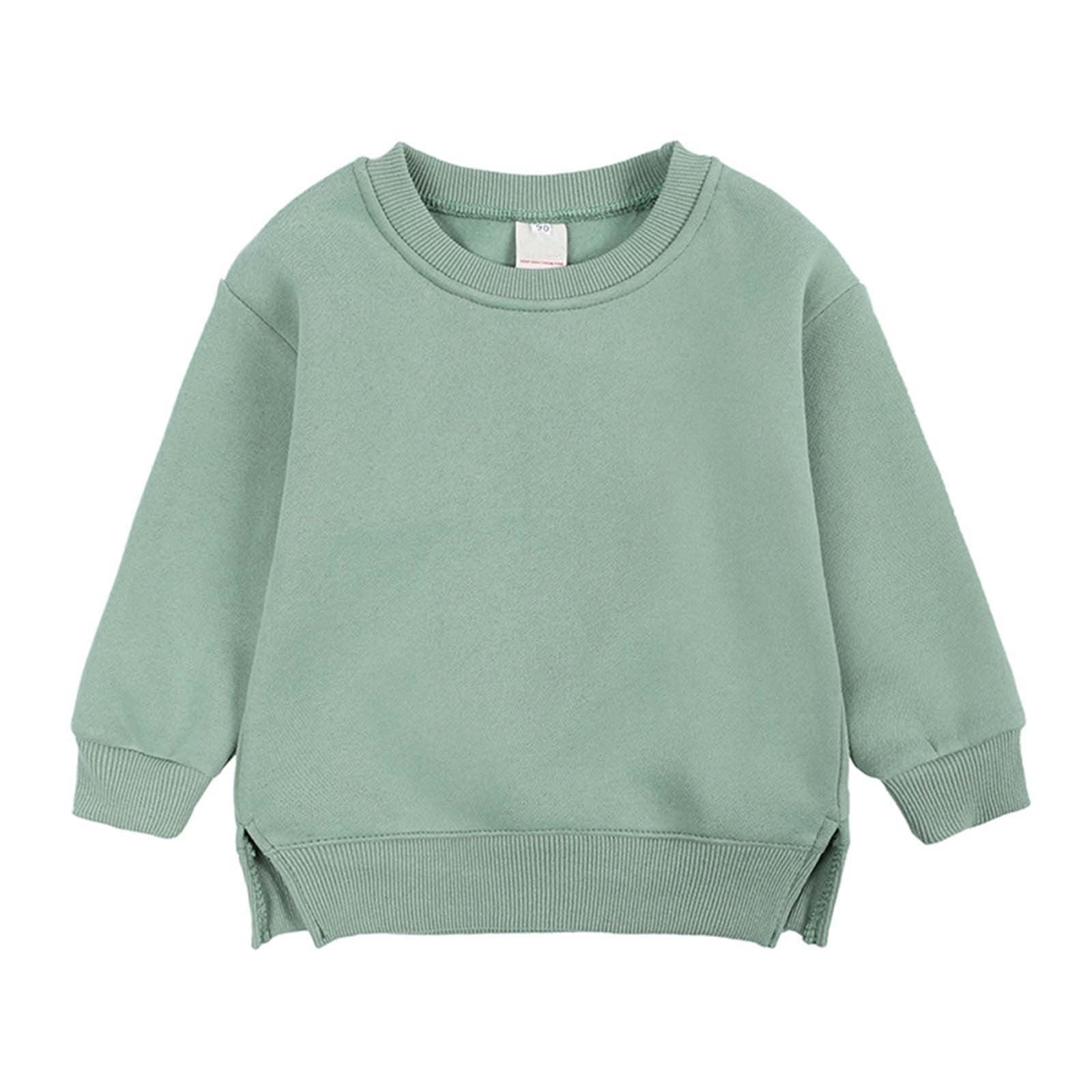 Pullover for Child Toddler Boys And Girls Sweater Coat Round Neck Small And Medium Children's Pullover Solid Color Fleece Top Up to 65% off