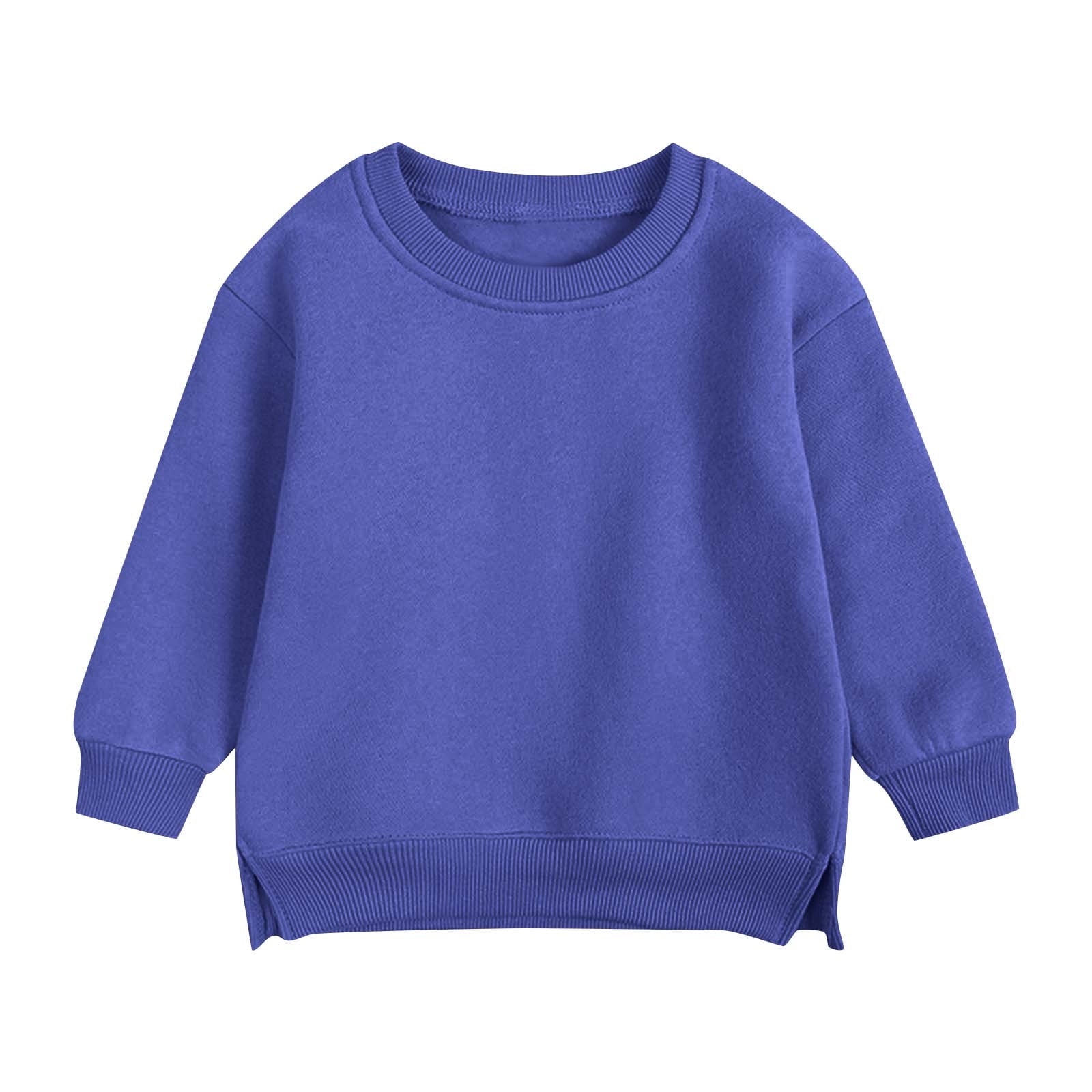 Pullover for Child Toddler Boys And Girls Sweater Coat Round Neck Small And Medium Children's Pullover Solid Color Fleece Top Up to 65% off