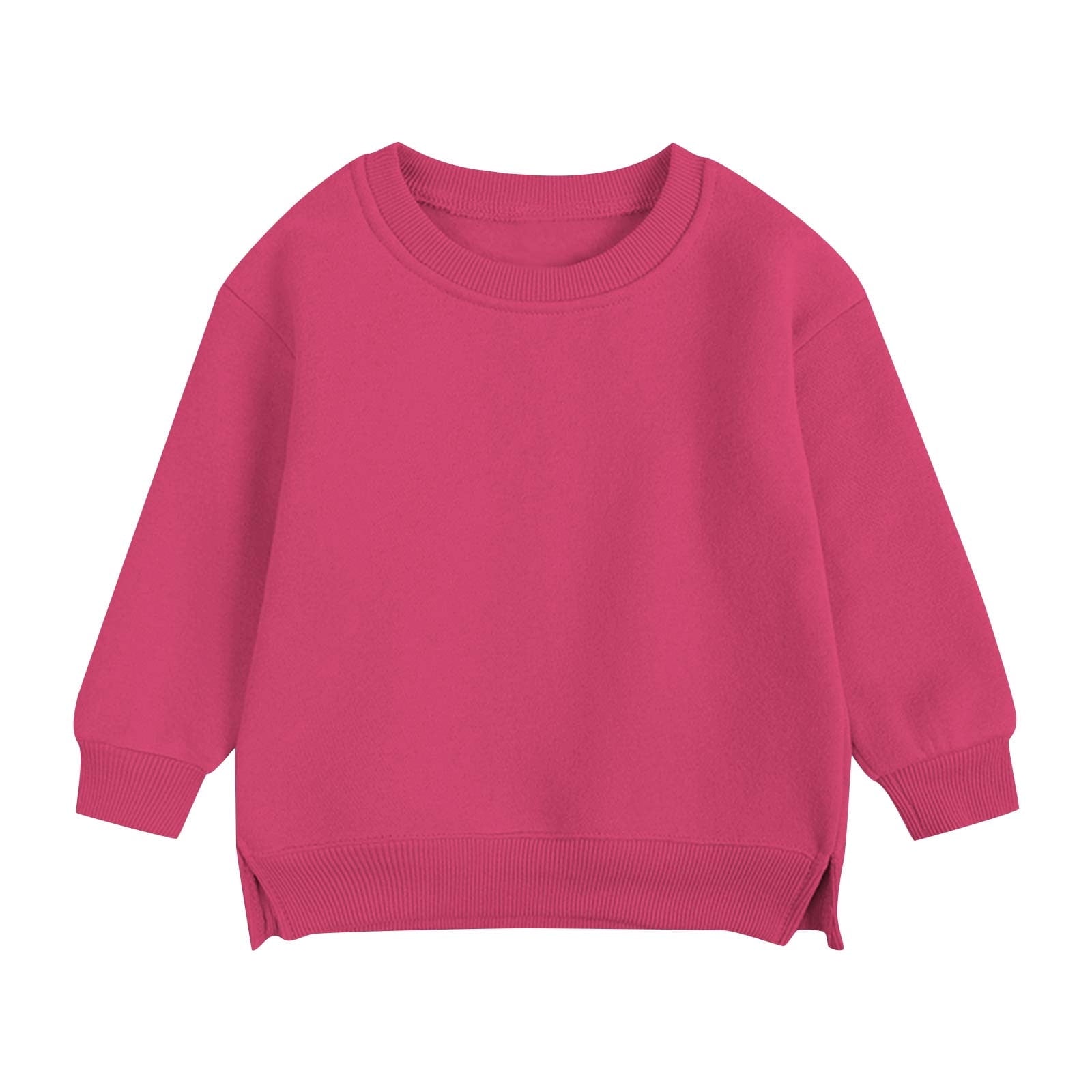 Pullover for Child Toddler Boys And Girls Sweater Coat Round Neck Small And Medium Children's Pullover Solid Color Fleece Top Up to 65% off