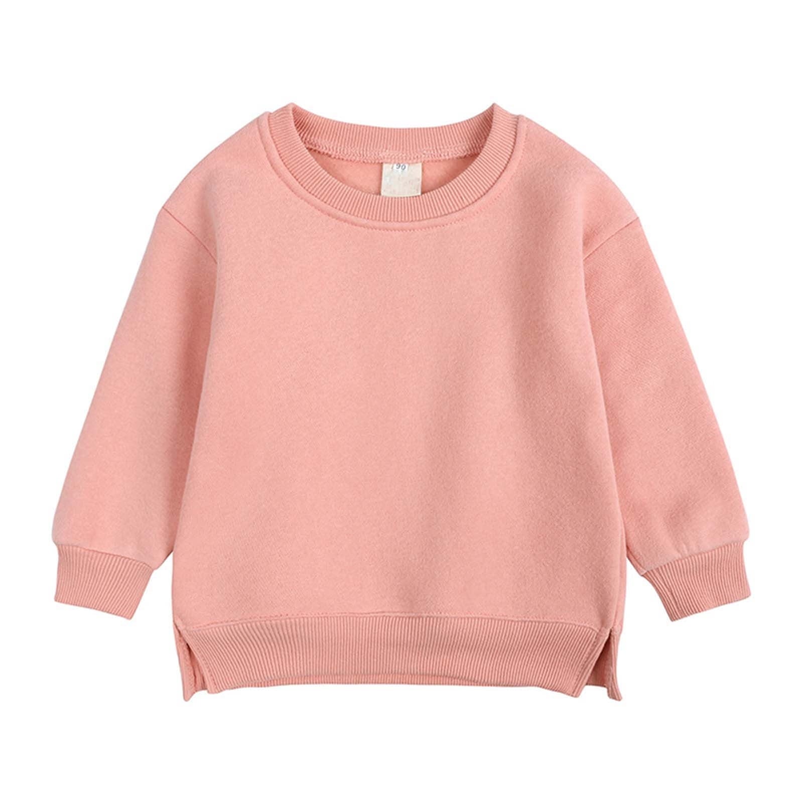 Pullover for Child Toddler Boys And Girls Sweater Coat Round Neck Small And Medium Children's Pullover Solid Color Fleece Top Up to 65% off