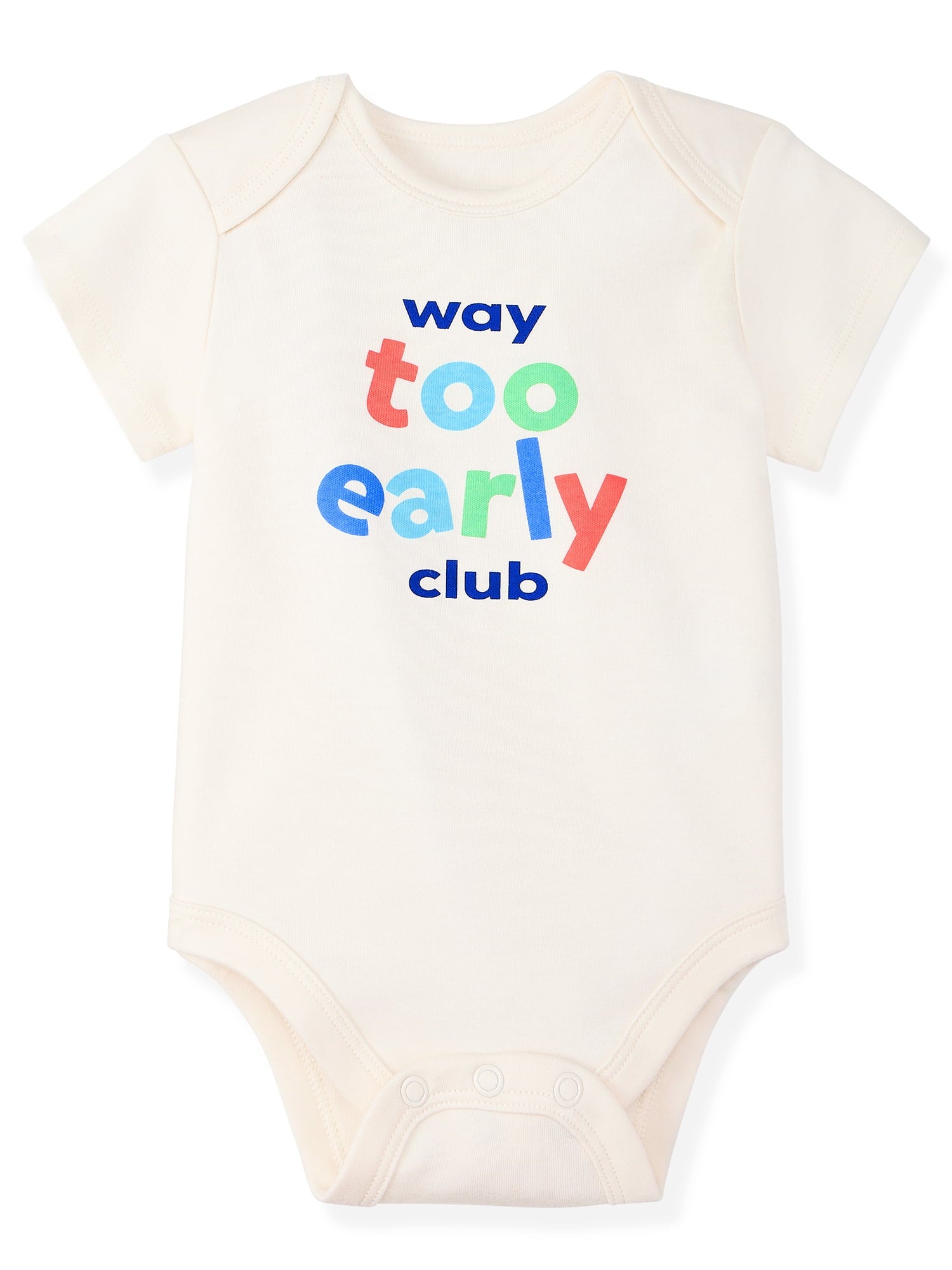 Garanimals Baby Girl Cotton Lap-Shoulder Short-Sleeve Bodysuits, 4-Pack, 0–24M