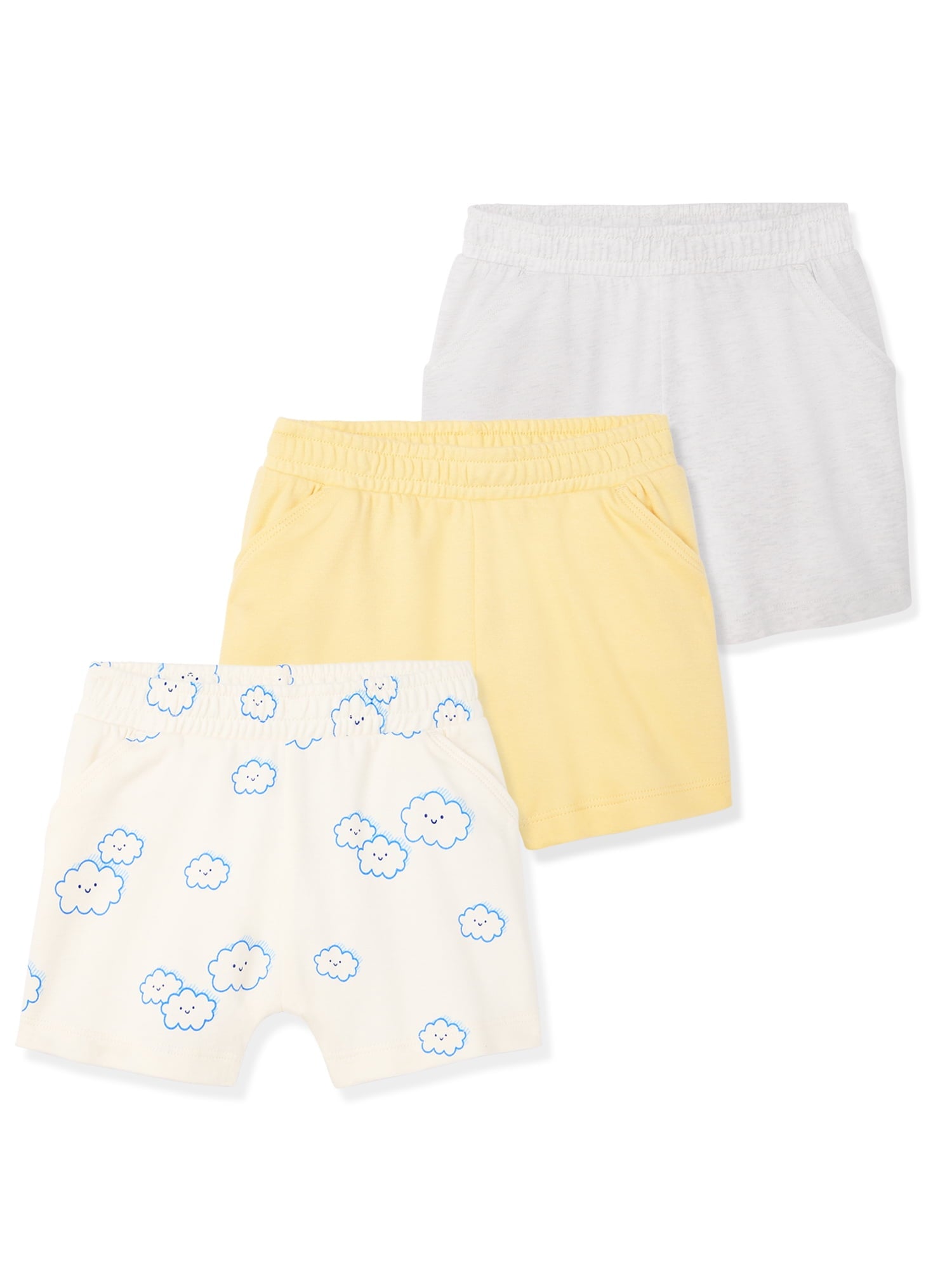 Garanimals Baby Boy Cotton Pull-On Shorts, Solids & Prints, 3-Pack, 0–24M