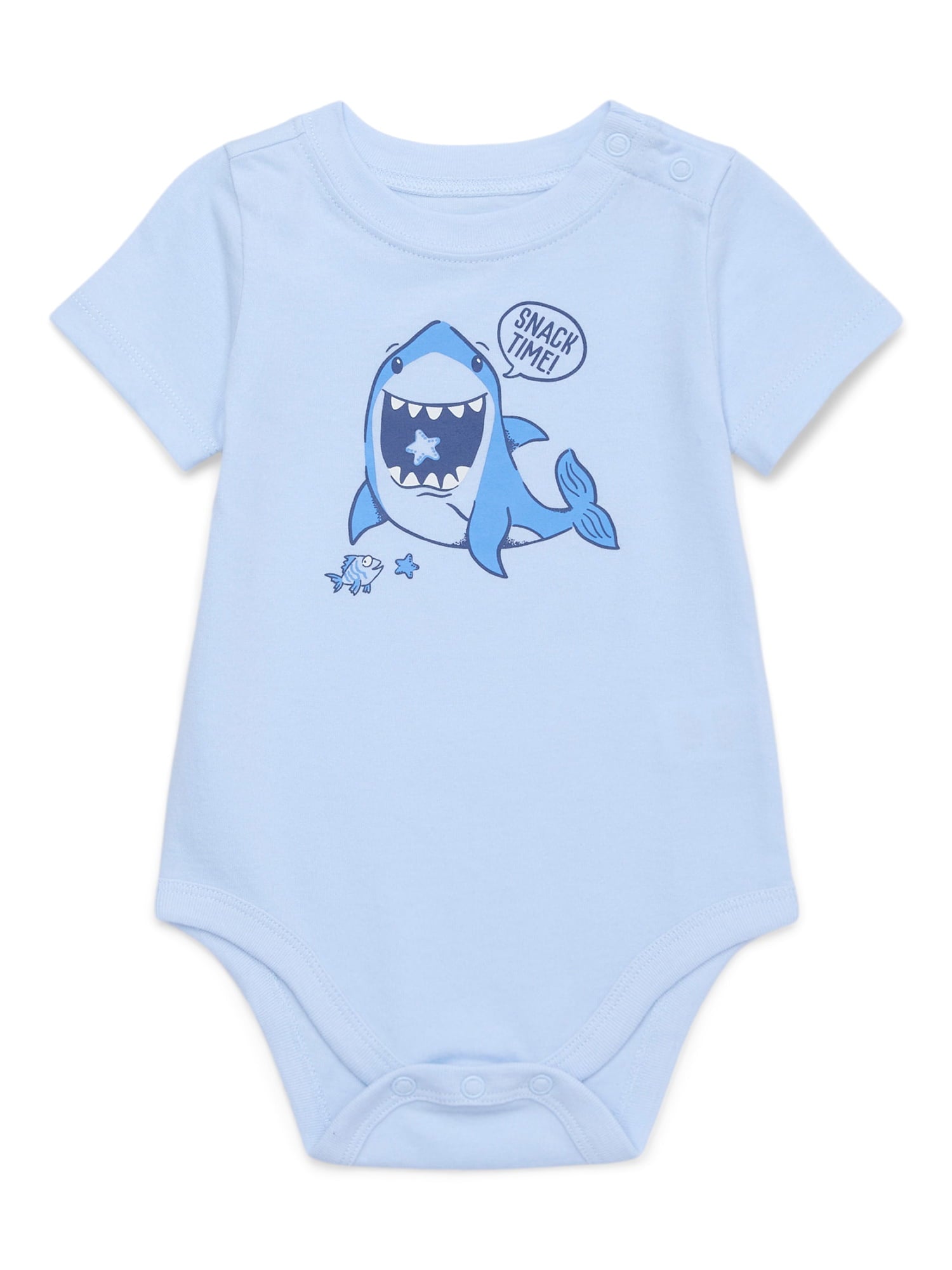 Garanimals Baby Girl Cotton Lap-Shoulder Short-Sleeve Bodysuits, 4-Pack, 0–24M