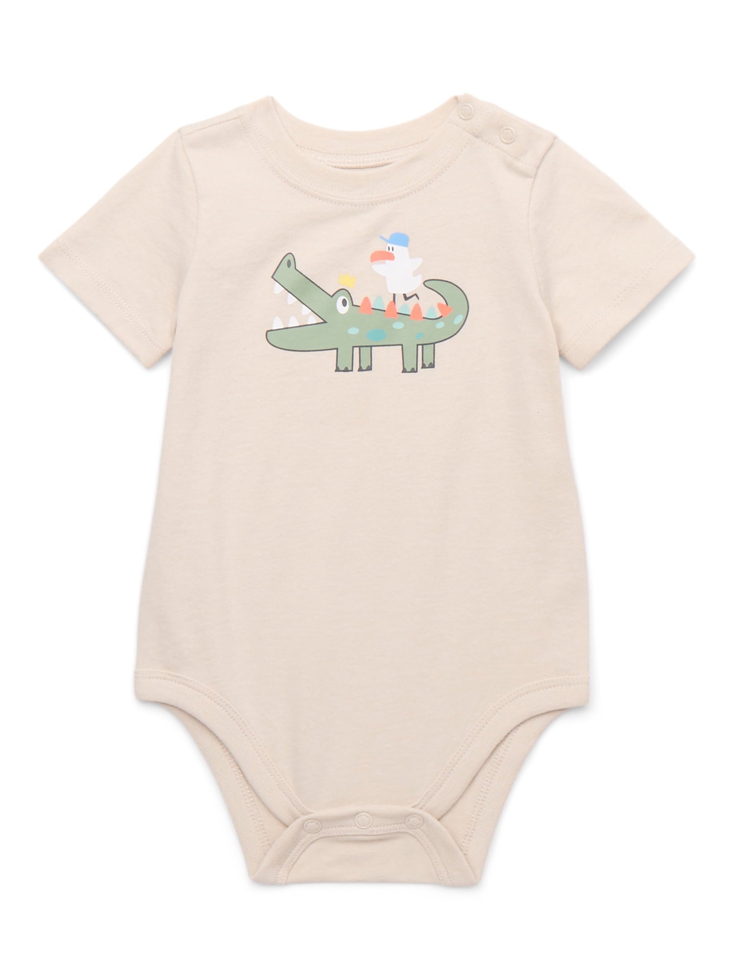 Garanimals Baby Girl Cotton Lap-Shoulder Short-Sleeve Bodysuits, 4-Pack, 0–24M