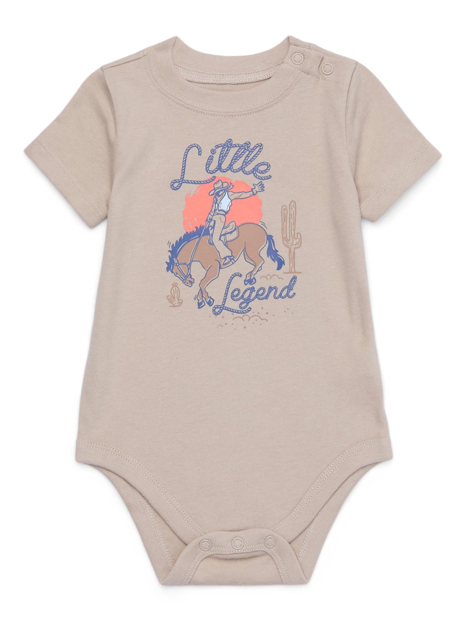 Garanimals Baby Girl Cotton Lap-Shoulder Short-Sleeve Bodysuits, 4-Pack, 0–24M