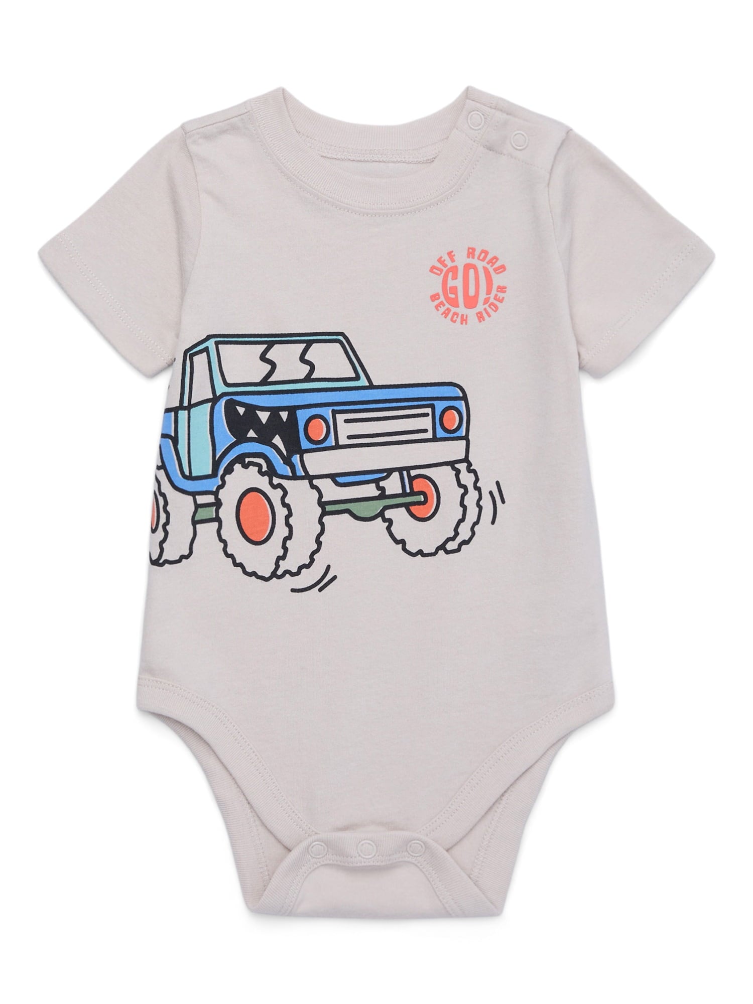 Garanimals Baby Girl Cotton Lap-Shoulder Short-Sleeve Bodysuits, 4-Pack, 0–24M