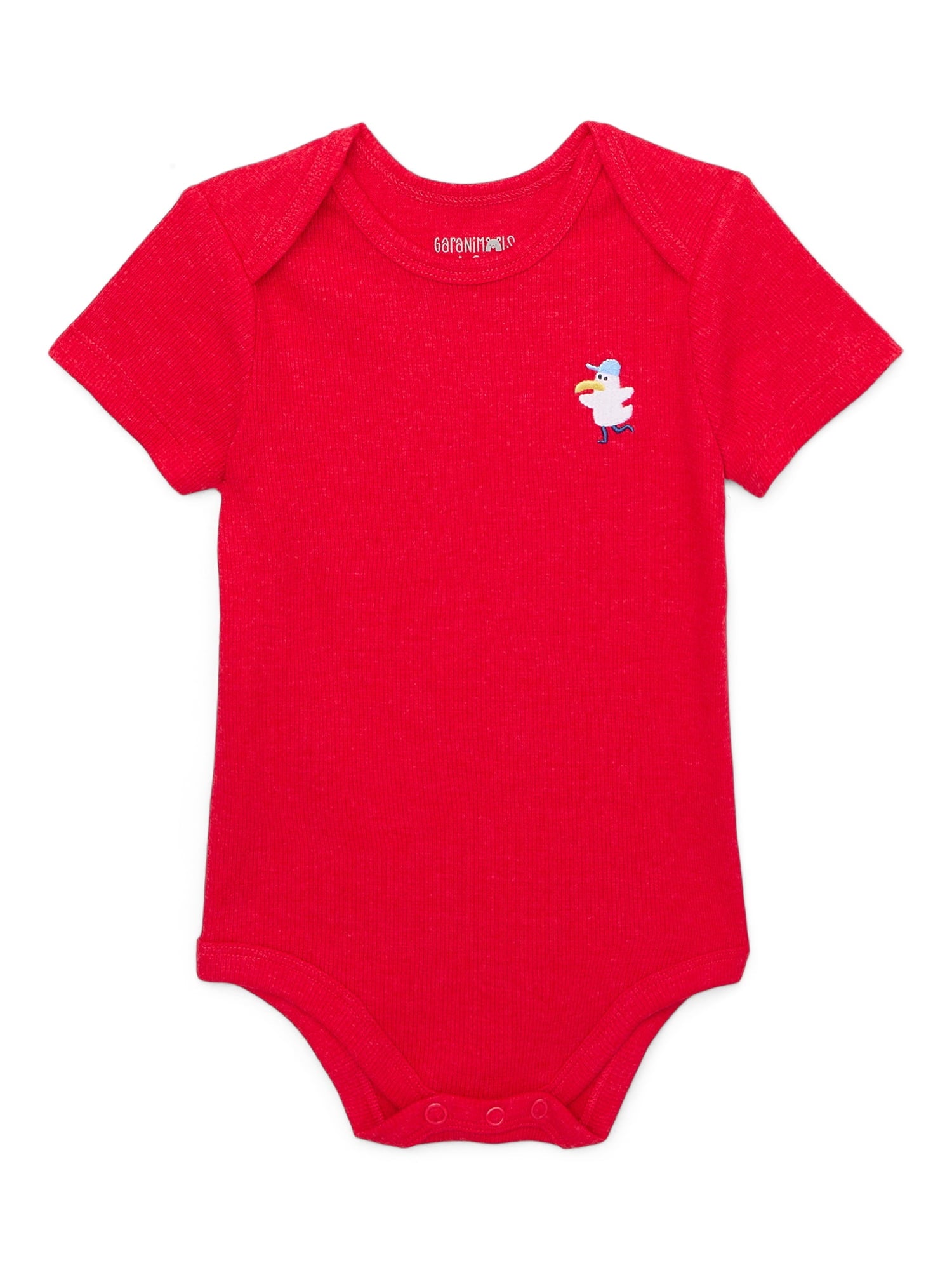 Garanimals Baby Girl Cotton Lap-Shoulder Short-Sleeve Bodysuits, 4-Pack, 0–24M