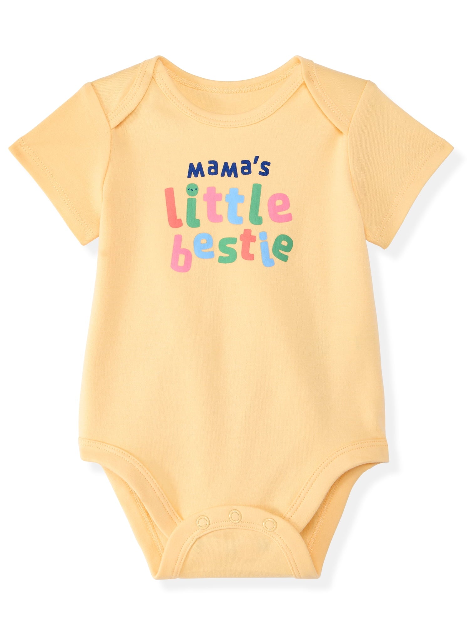 Garanimals Baby Girl Cotton Lap-Shoulder Short-Sleeve Bodysuits, 4-Pack, 0–24M