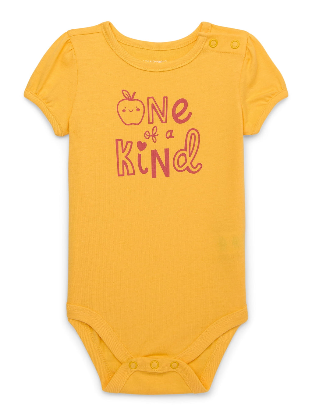 Garanimals Baby Girl Cotton Lap-Shoulder Short-Sleeve Bodysuits, 4-Pack, 0–24M