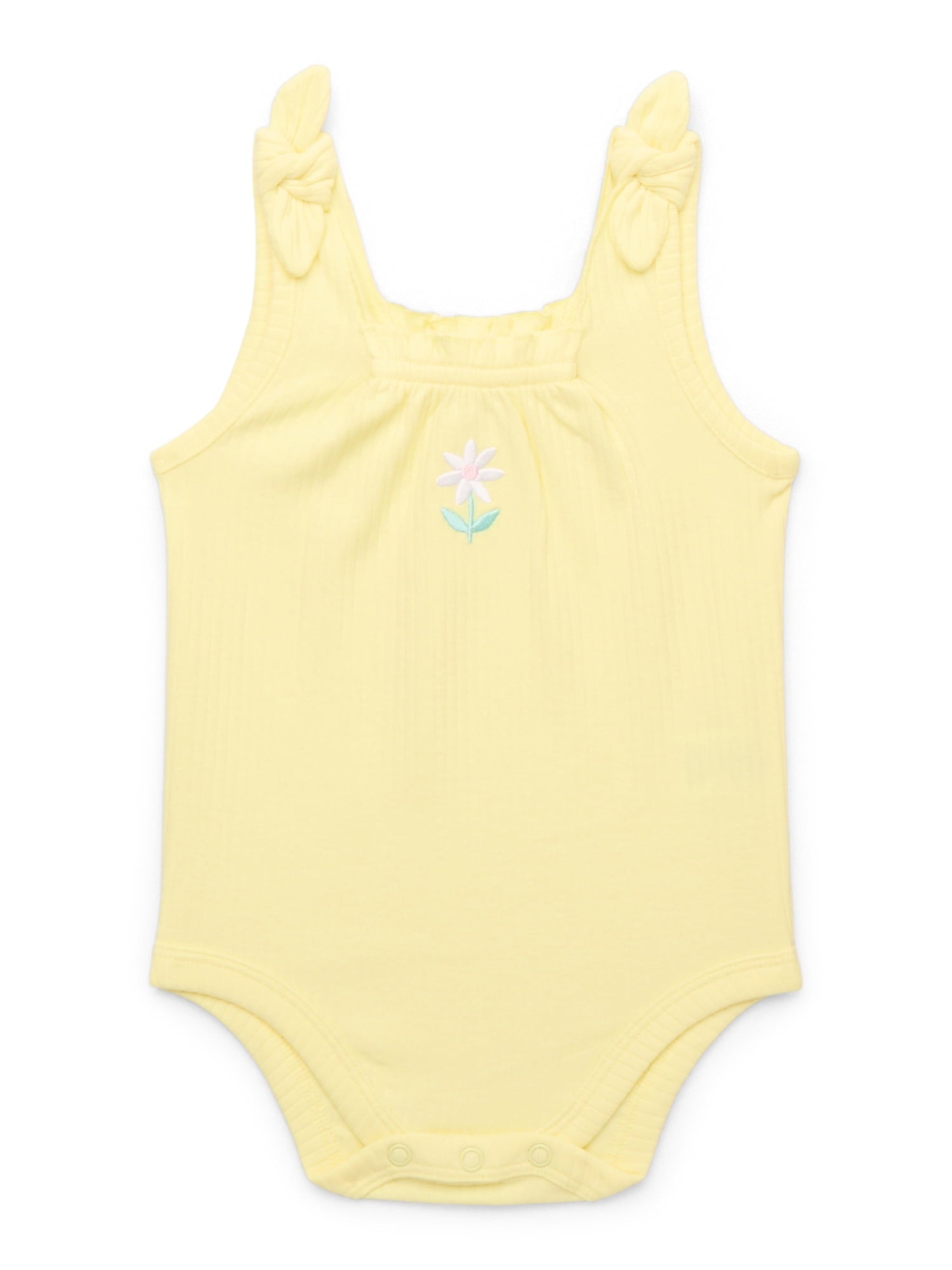 Garanimals Baby Girl Cotton Lap-Shoulder Short-Sleeve Bodysuits, 4-Pack, 0–24M