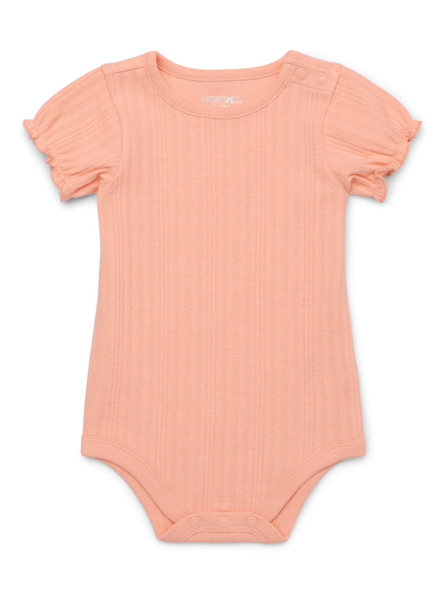 Garanimals Baby Girl Cotton Lap-Shoulder Short-Sleeve Bodysuits, 4-Pack, 0–24M