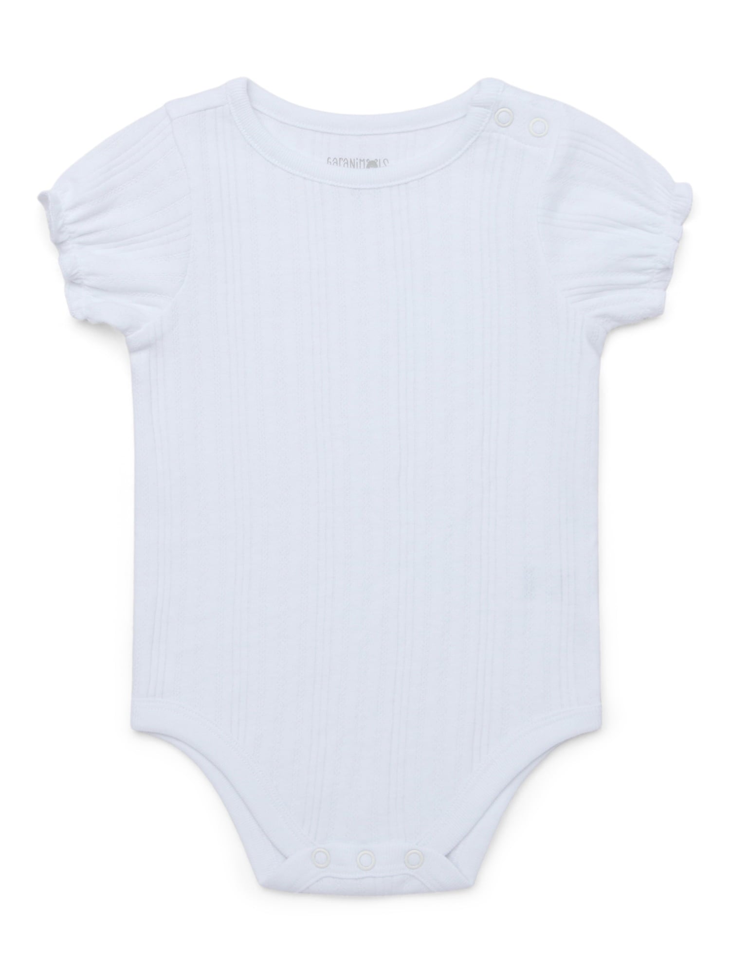 Garanimals Baby Girl Cotton Lap-Shoulder Short-Sleeve Bodysuits, 4-Pack, 0–24M