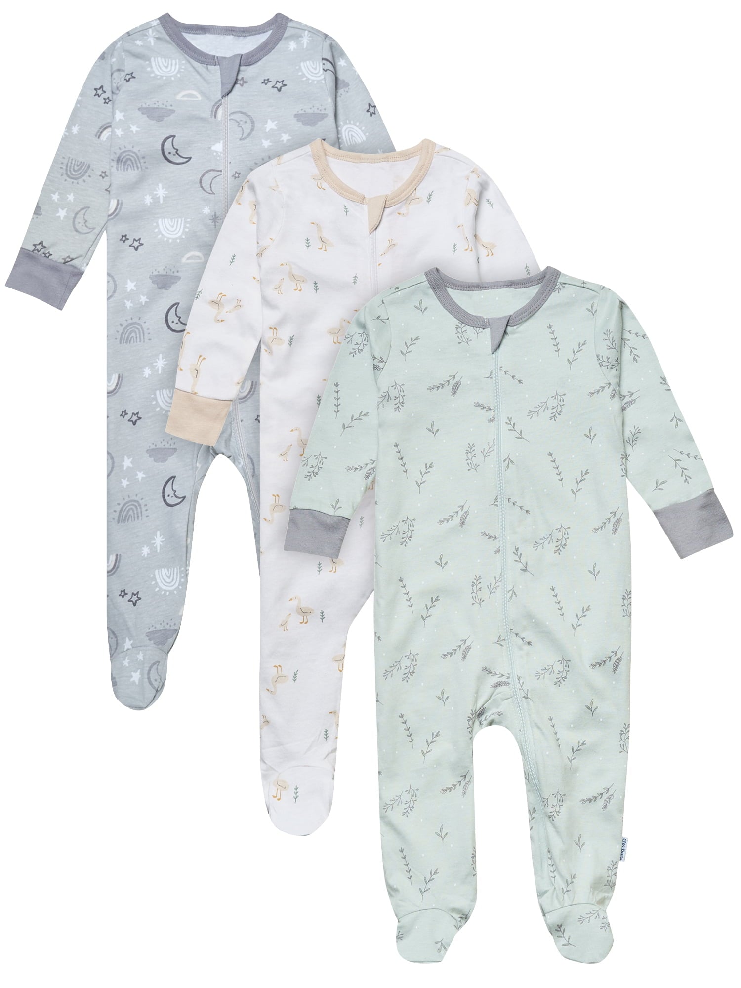Gerber Gender Neutral Sleep ´N Play Footed Pajama, 3-Pack, Sizes Newborn - 6/9 Months