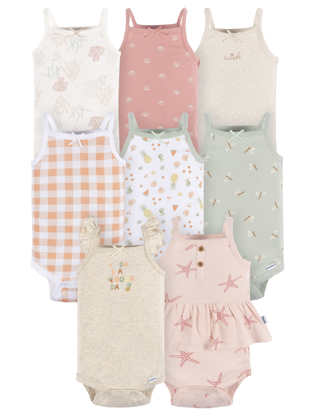 Gerber Gender Neutral 8-Pack Bodysuits, Sizes Newborn - 24 Months