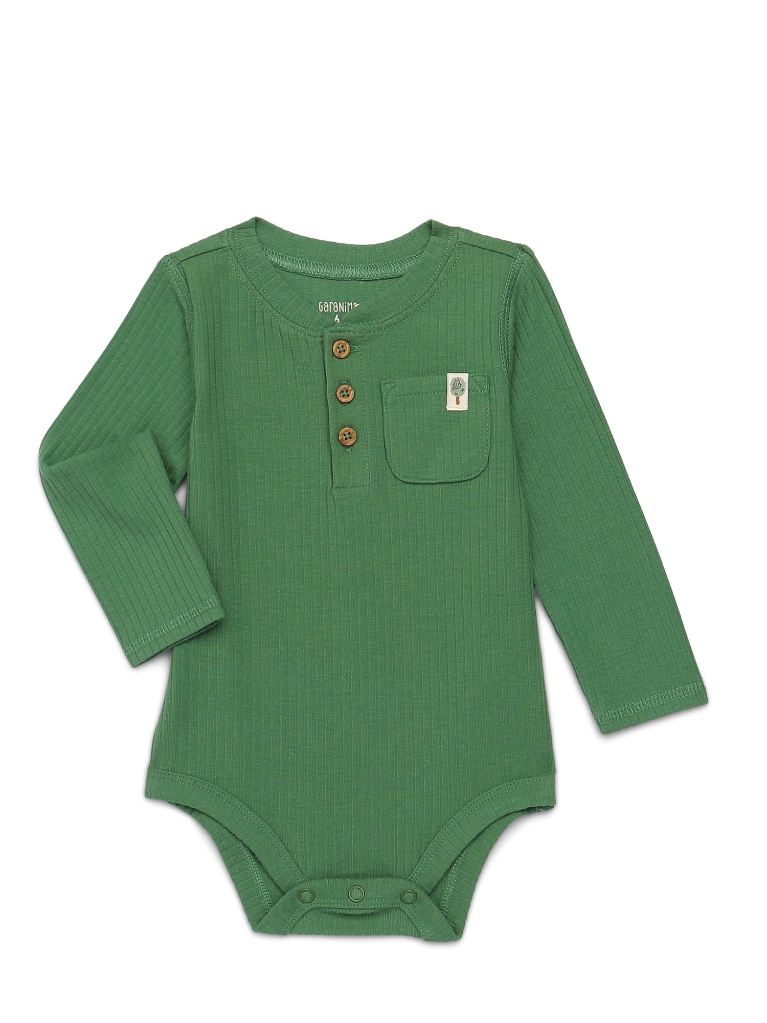 Garanimals Baby Boy Slub Graphic Bodysuit with Long Sleeves, Sizes 0M-24M