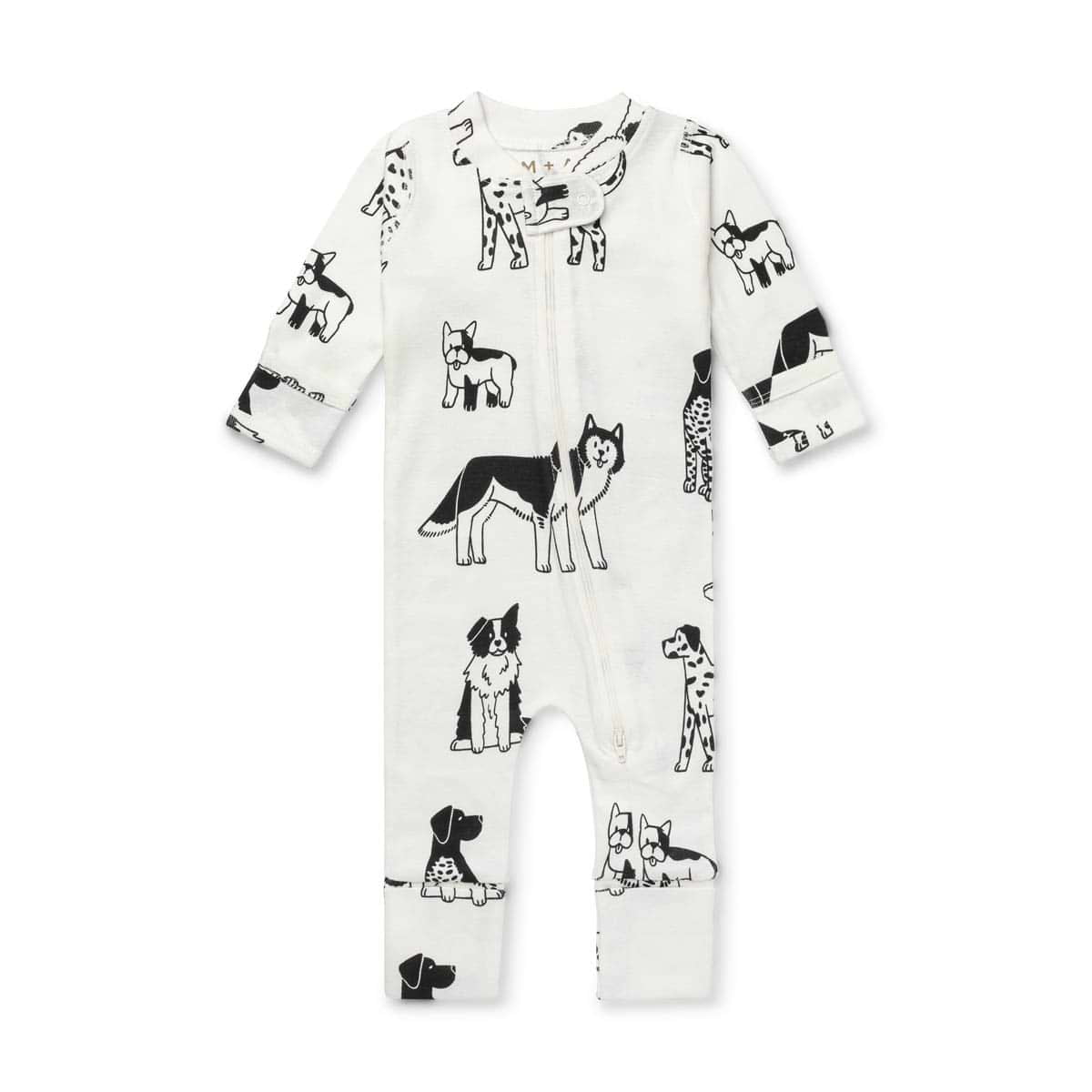 M+A by Monica + Andy Organic Cotton Gender Neutral Long Sleeve Baby One-Piece Pajama, Sizes Newborn - 24 Months
