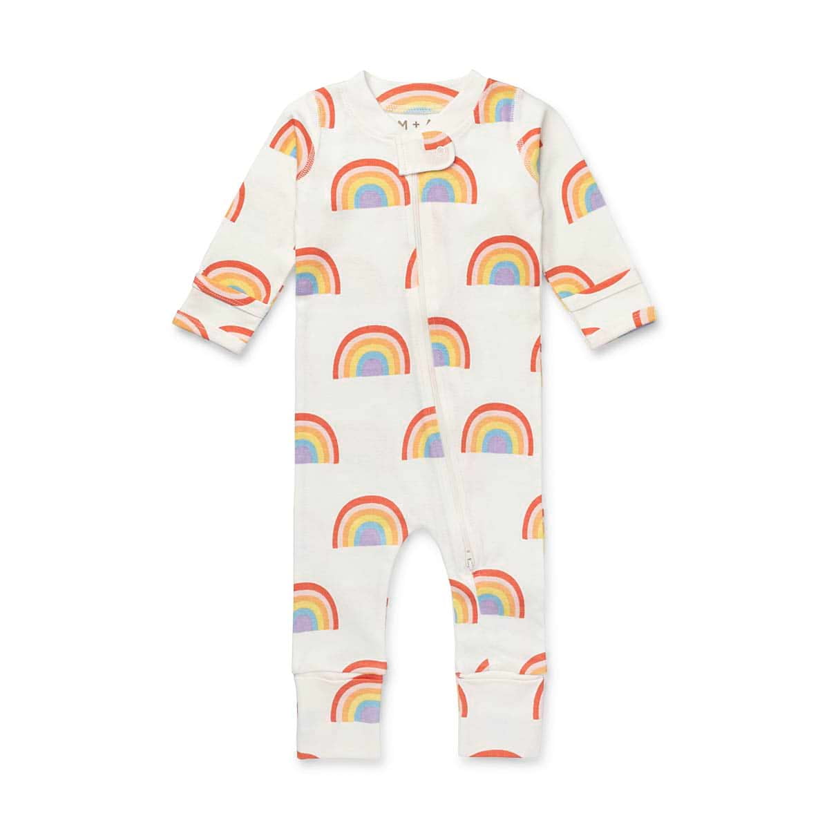 M+A by Monica + Andy Organic Cotton Gender Neutral Long Sleeve Baby One-Piece Pajama, Sizes Newborn - 24 Months