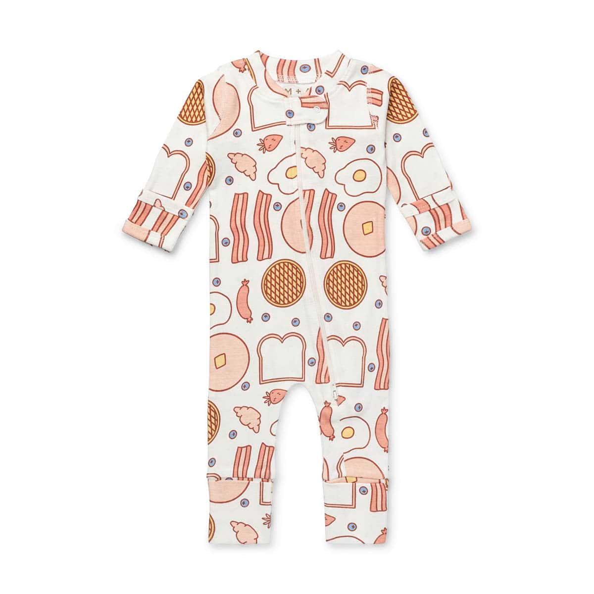 M+A by Monica + Andy Organic Cotton Gender Neutral Long Sleeve Baby One-Piece Pajama, Sizes Newborn - 24 Months