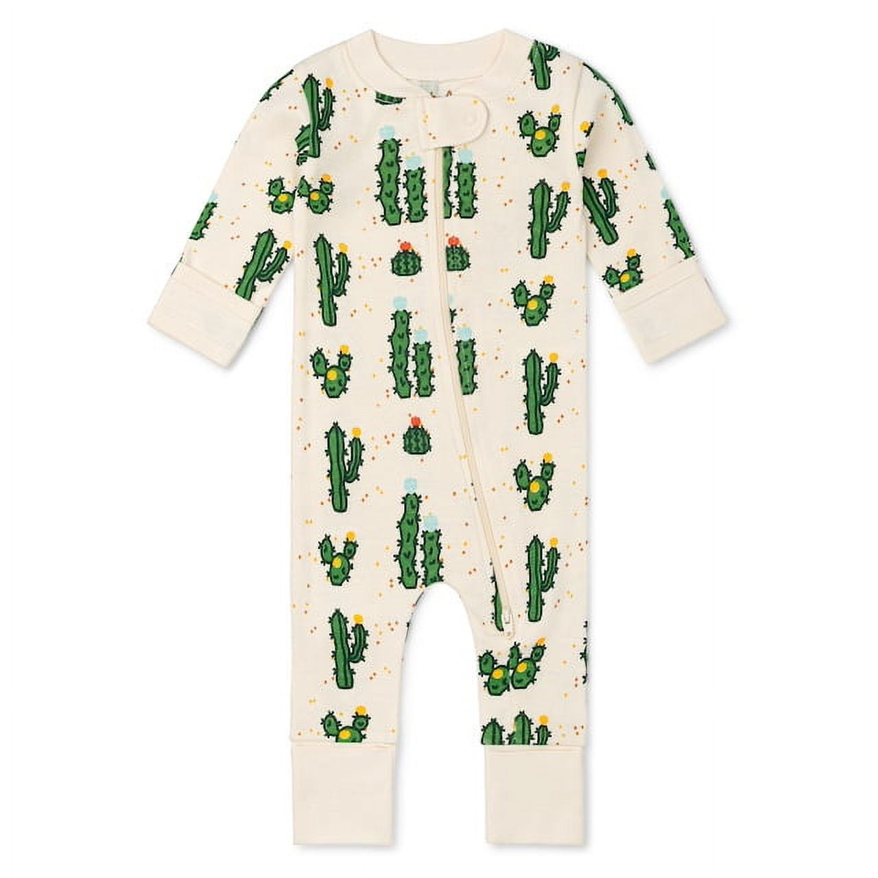 M+A by Monica + Andy Organic Cotton Gender Neutral Long Sleeve Baby One-Piece Pajama, Sizes Newborn - 24 Months