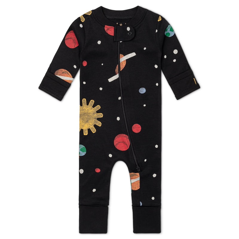 M+A by Monica + Andy Organic Cotton Gender Neutral Long Sleeve Baby One-Piece Pajama, Sizes Newborn - 24 Months
