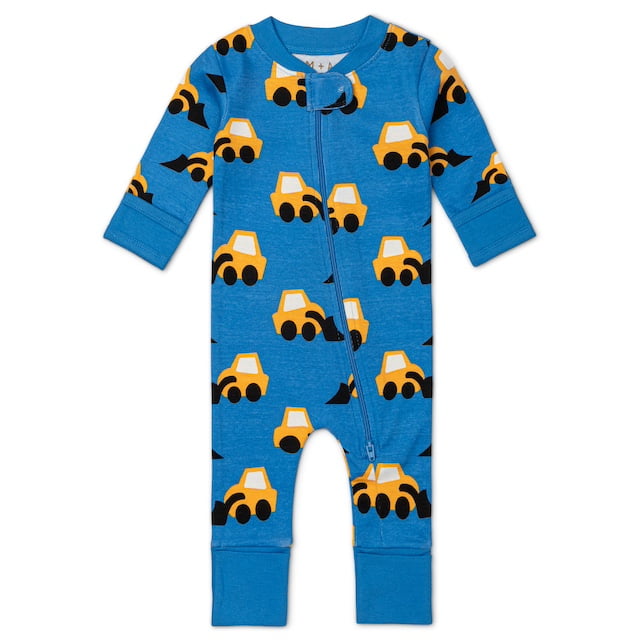 M+A by Monica + Andy Organic Cotton Gender Neutral Long Sleeve Baby One-Piece Pajama, Sizes Newborn - 24 Months