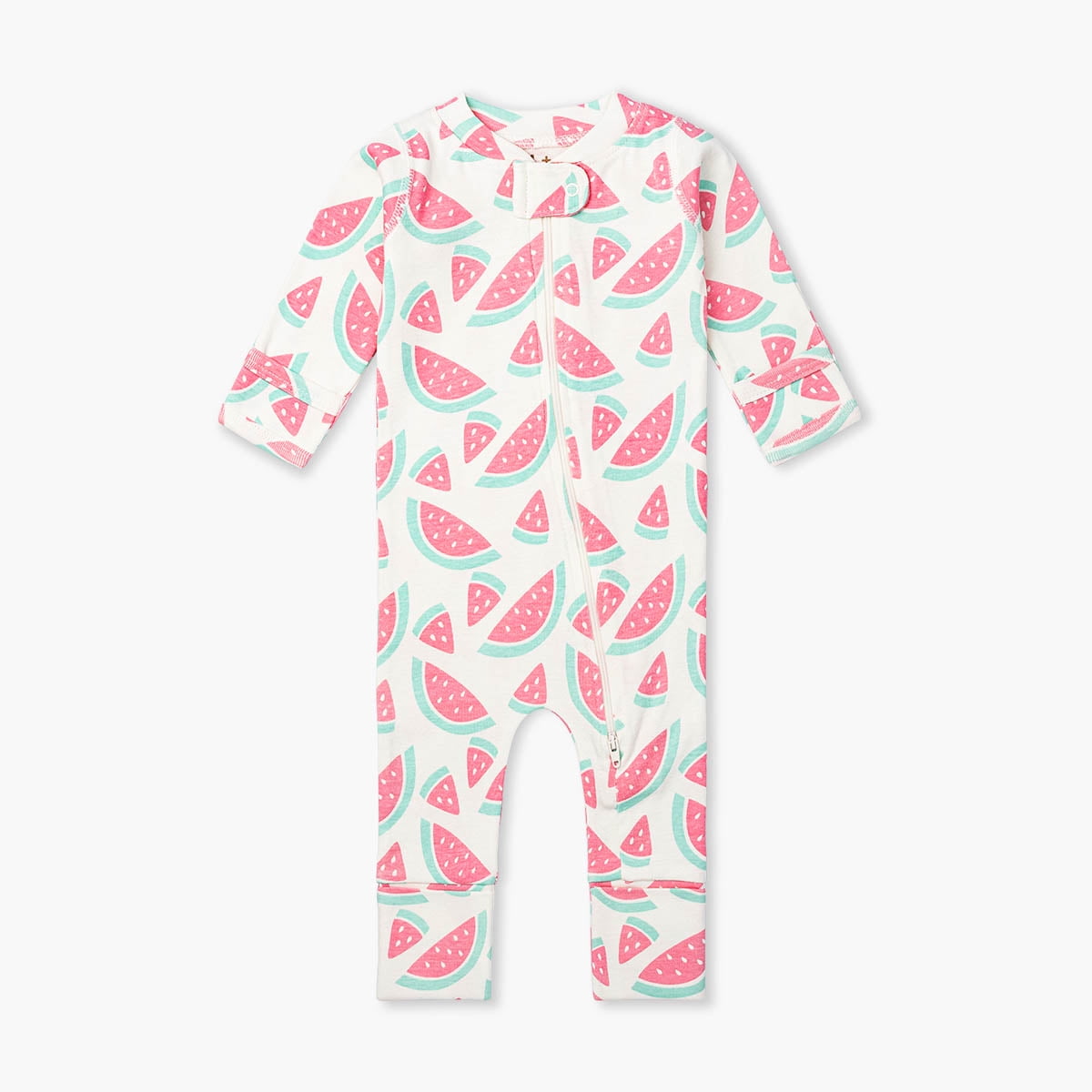 M+A by Monica + Andy Organic Cotton Gender Neutral Long Sleeve Baby One-Piece Pajama, Sizes Newborn - 24 Months