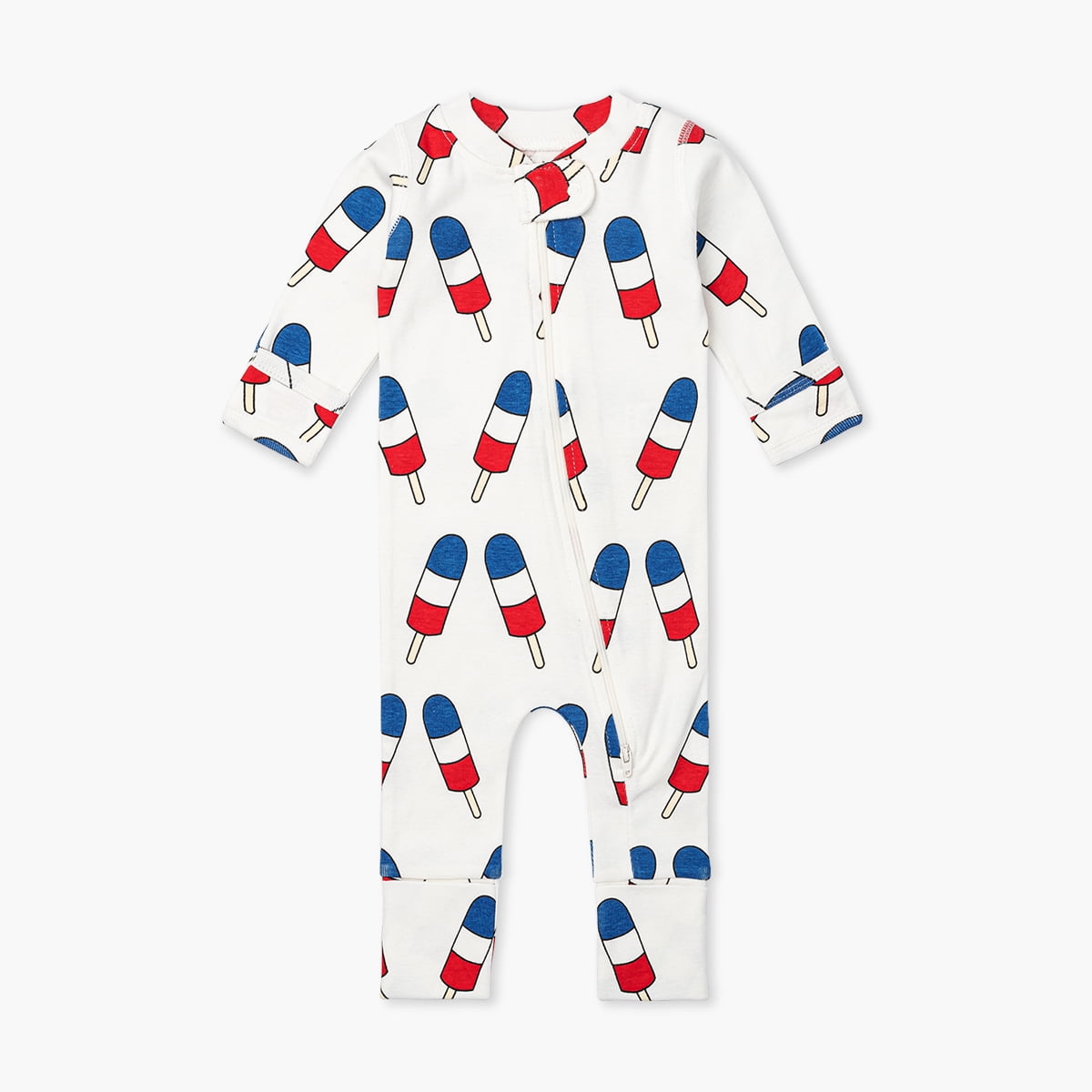 M+A by Monica + Andy Organic Cotton Gender Neutral Long Sleeve Baby One-Piece Pajama, Sizes Newborn - 24 Months