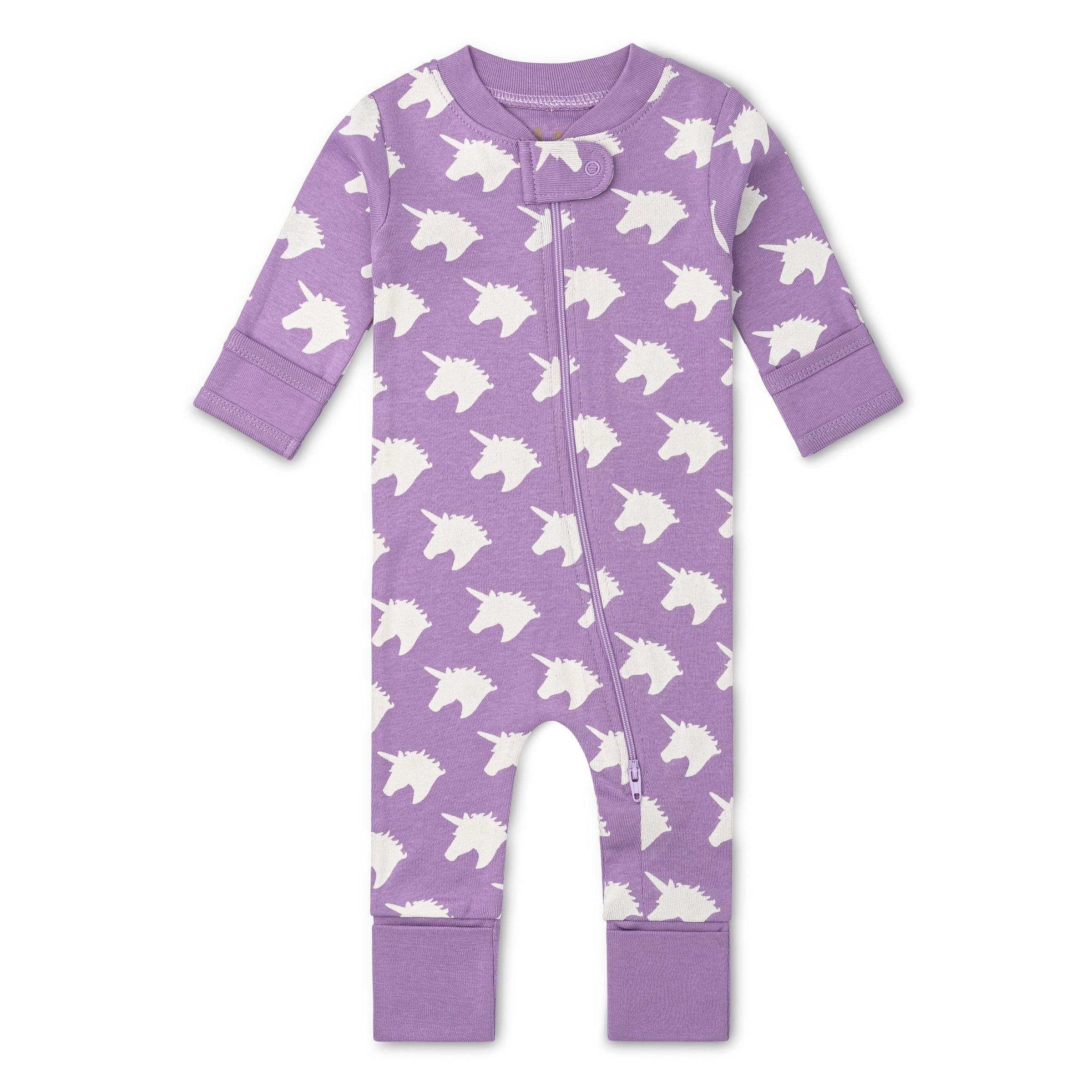 M+A by Monica + Andy Organic Cotton Gender Neutral Long Sleeve Baby One-Piece Pajama, Sizes Newborn - 24 Months