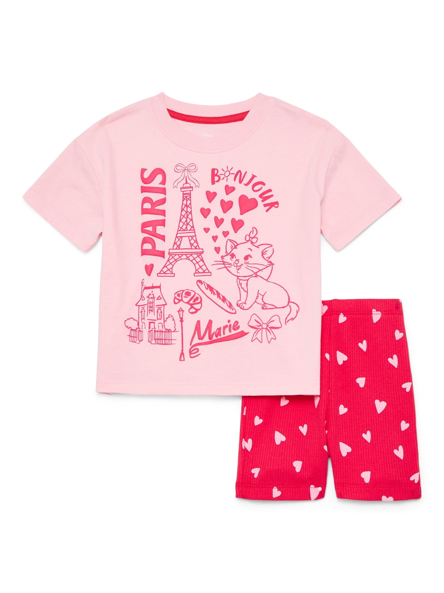 Minnie Mouse Toddler Girls Graphic Tee and Bike Shorts Set, 2-Piece, Sizes 12M-5T