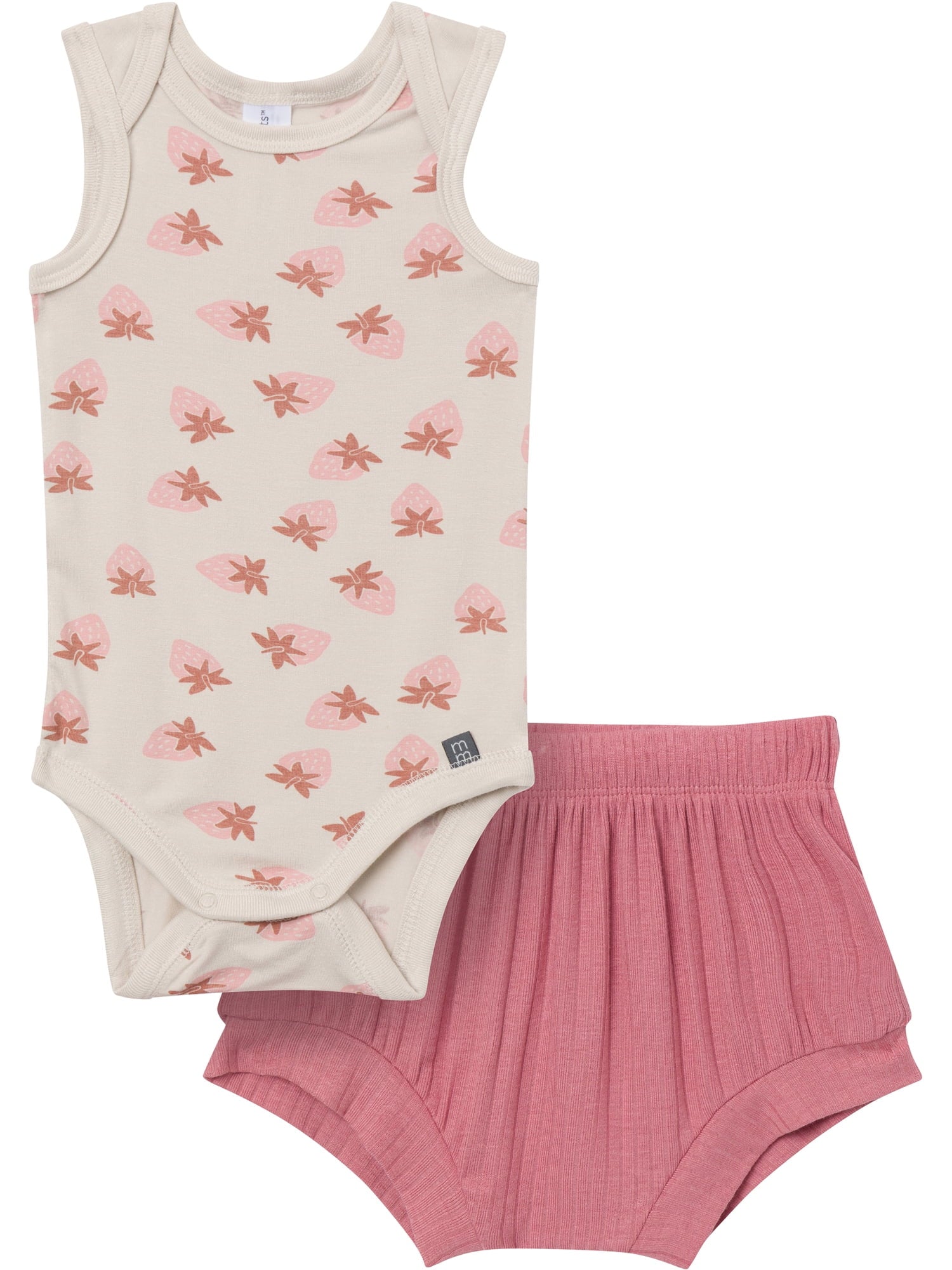 Modern Moments by Gerber Baby Neutral Viscose Sleeveless Bodysuit and Short Outfit Set, 2-Piece, Sizes Newborn - 12 Months