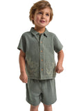 Modern Moments by Gerber Baby and Toddler Boy Button Front Shirt and Short Set, 2-Piece, Sizes 0/3 Months - 5T