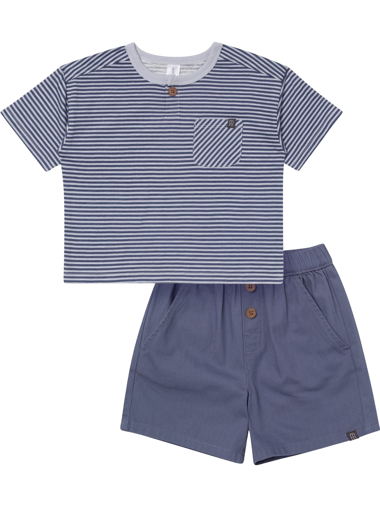 Modern Moments by Gerber Baby and Toddler Boy Button Front Shirt and Short Set, 2-Piece, Sizes 0/3 Months - 5T